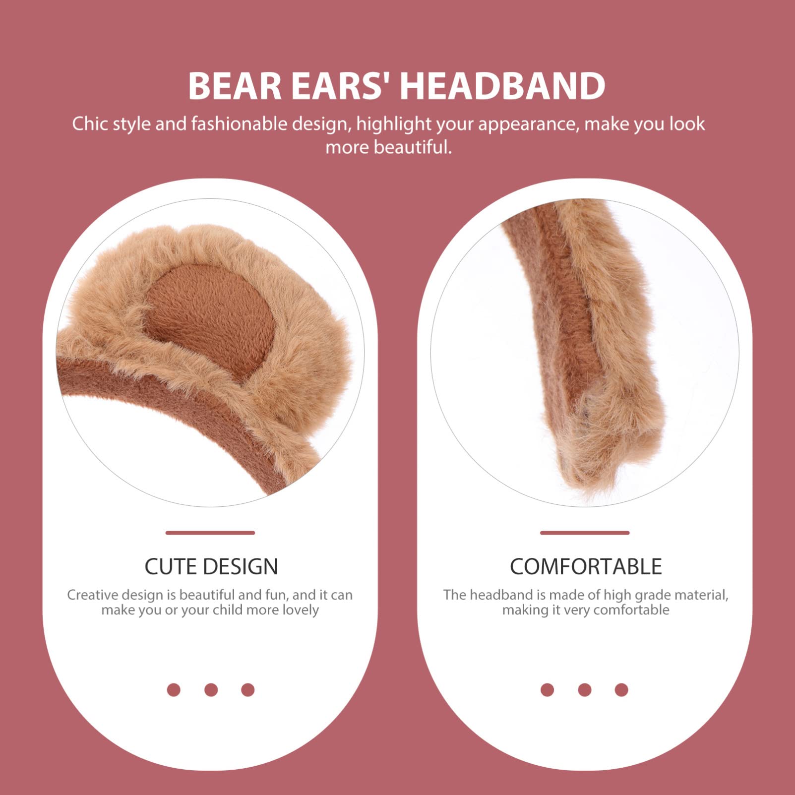 Cute Bear Ears Headband for Women & Girls - Soft Animal Hairband for Face Washing, Spa, Makeup, Party & Cosplay - Adjustable Hair Hoop Headwear Accessories (Great for Halloween, Costume Parties & Self Care Routines)