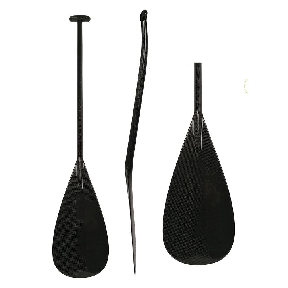 Premium Carbon Fiber One-Piece Outrigger Canoe Paddle - Lightweight & Durable T-Bar Grip for Hawaii Canoeing - Perfect for Racing, Training & Ocean Paddling