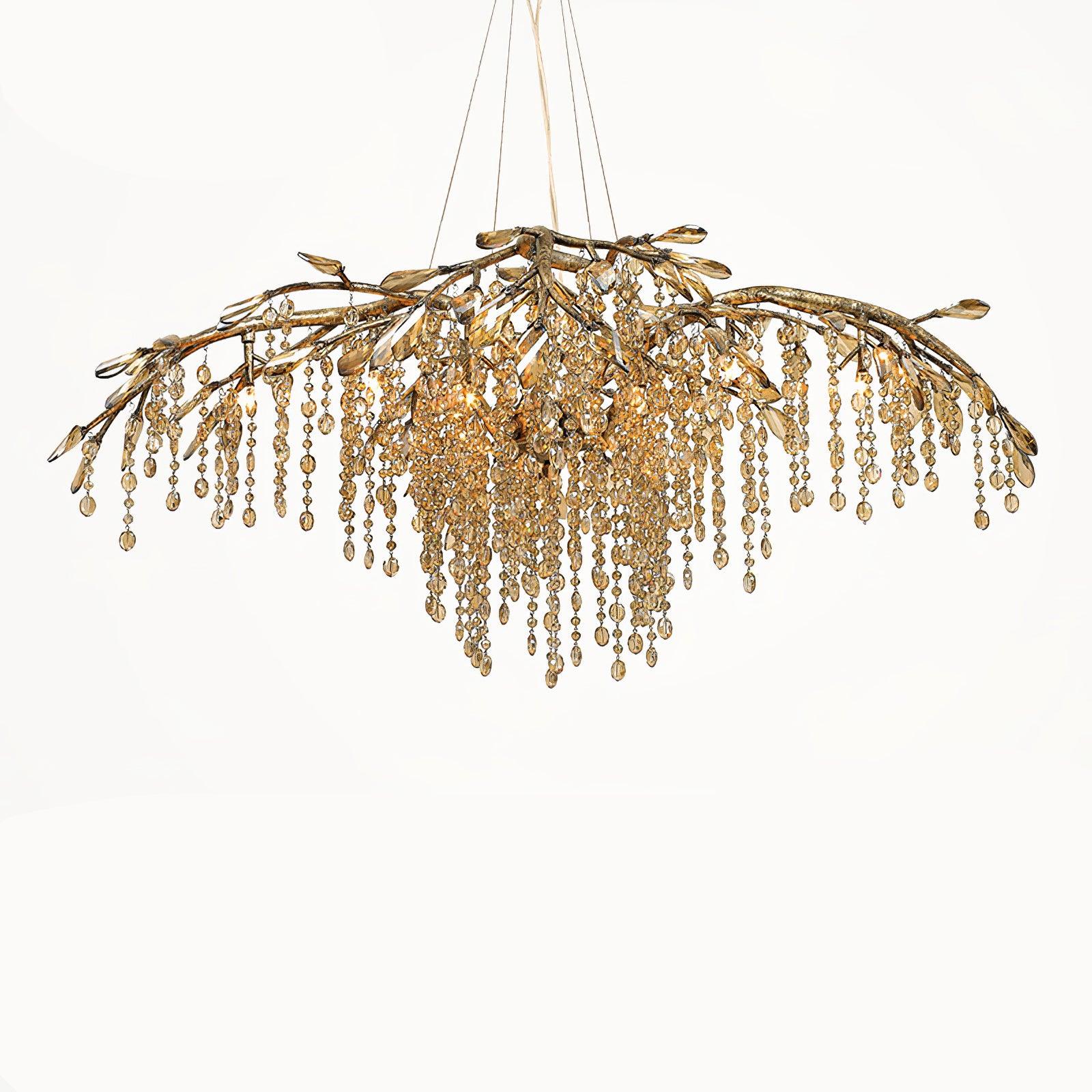 Elegant Autumn Twilight Chandelier - Modern Crystal Ceiling Light Fixture for Dining Room, Bedroom & Living Room Decor