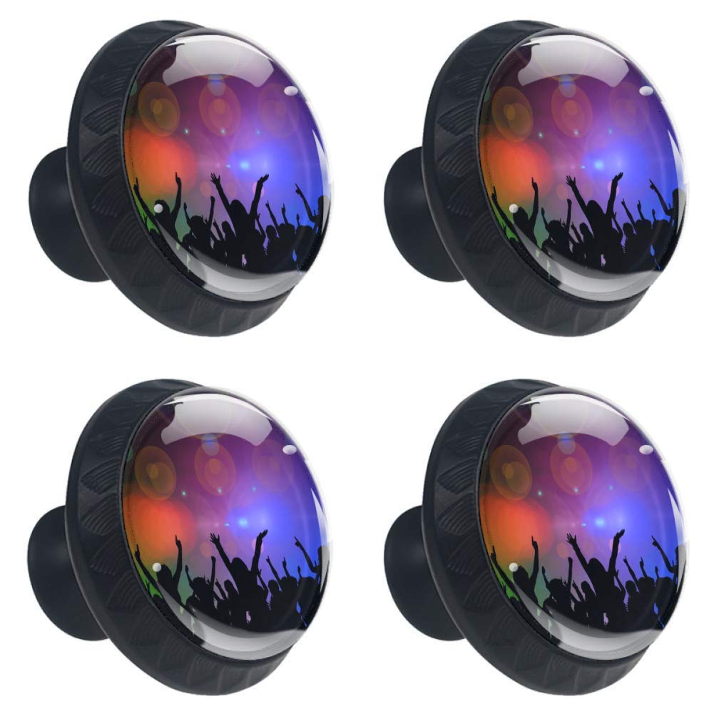 Vibrant Colorful LED Light Kitchen Cabinet Knobs & Drawer Pulls - 4 Pack with Screws - Modern Dresser & Cupboard Handles for Home Decor & DIY Projects - Perfect for Bedrooms, Kitchens & Bathrooms