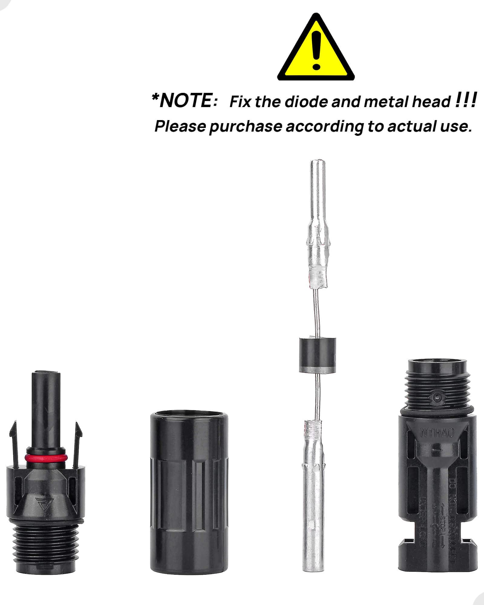 5 PCS 30A PV Solar Panel Connectors - Male & Female with Built-in Diode, Waterproof & Anti-Backflow for Solar Power Systems - Perfect for RV, Off-Grid & Home Solar Installations