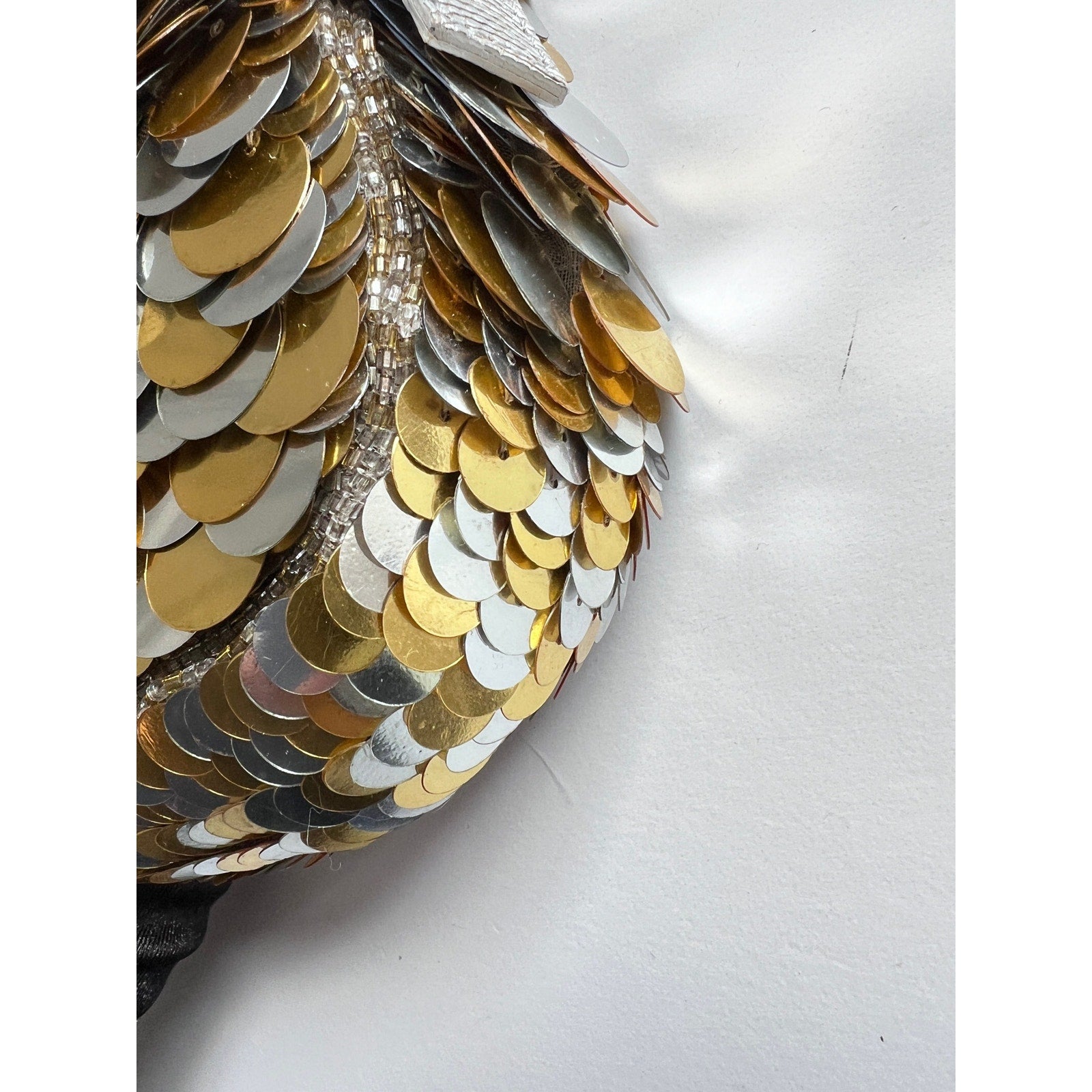 Vintage Fendi Silver & Gold Paillette Baguette Bag - Luxury Evening Clutch for Parties, Weddings & Special Occasions