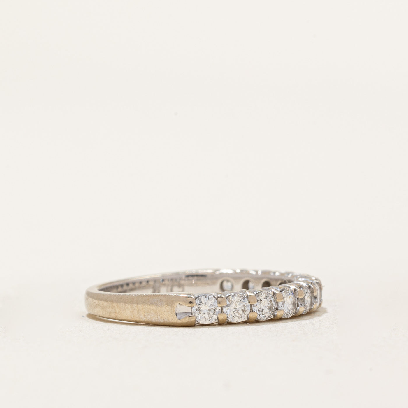 Semi Eternity Diamond Wedding Band Ring - 0.44ctw Round Cut Diamond Ring - Size 4 - Perfect for Anniversary Gifts & Bridal Jewelry