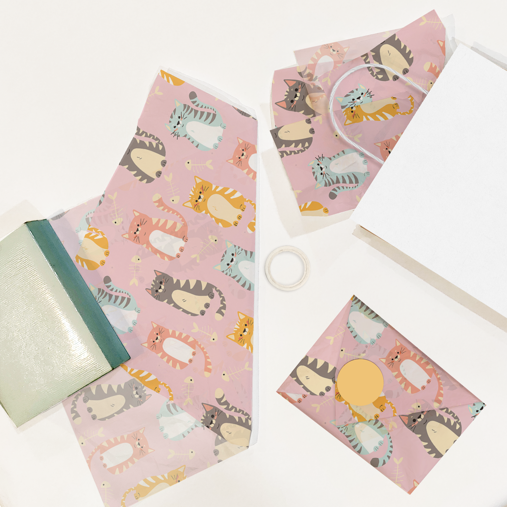 Premium Cat-Themed Tissue Paper for Gift Bags - Cute Kitty Design Wrapping Paper for Birthday, Wedding & Party Favors - Perfect for Pet Lovers & Animal-Themed Events