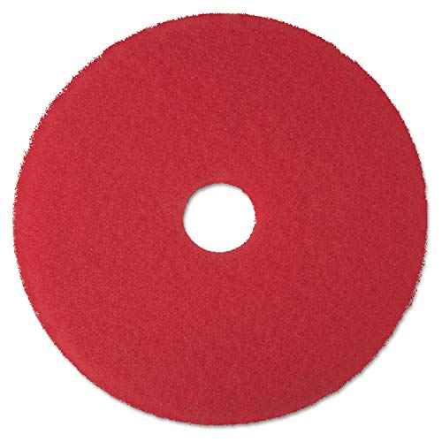 3M Red Buffer Floor Pads 5100 MCO 08399 - Heavy Duty Scrubbing Pads for Floor Machines - Ideal for Commercial Cleaning, Floor Stripping & Polishing