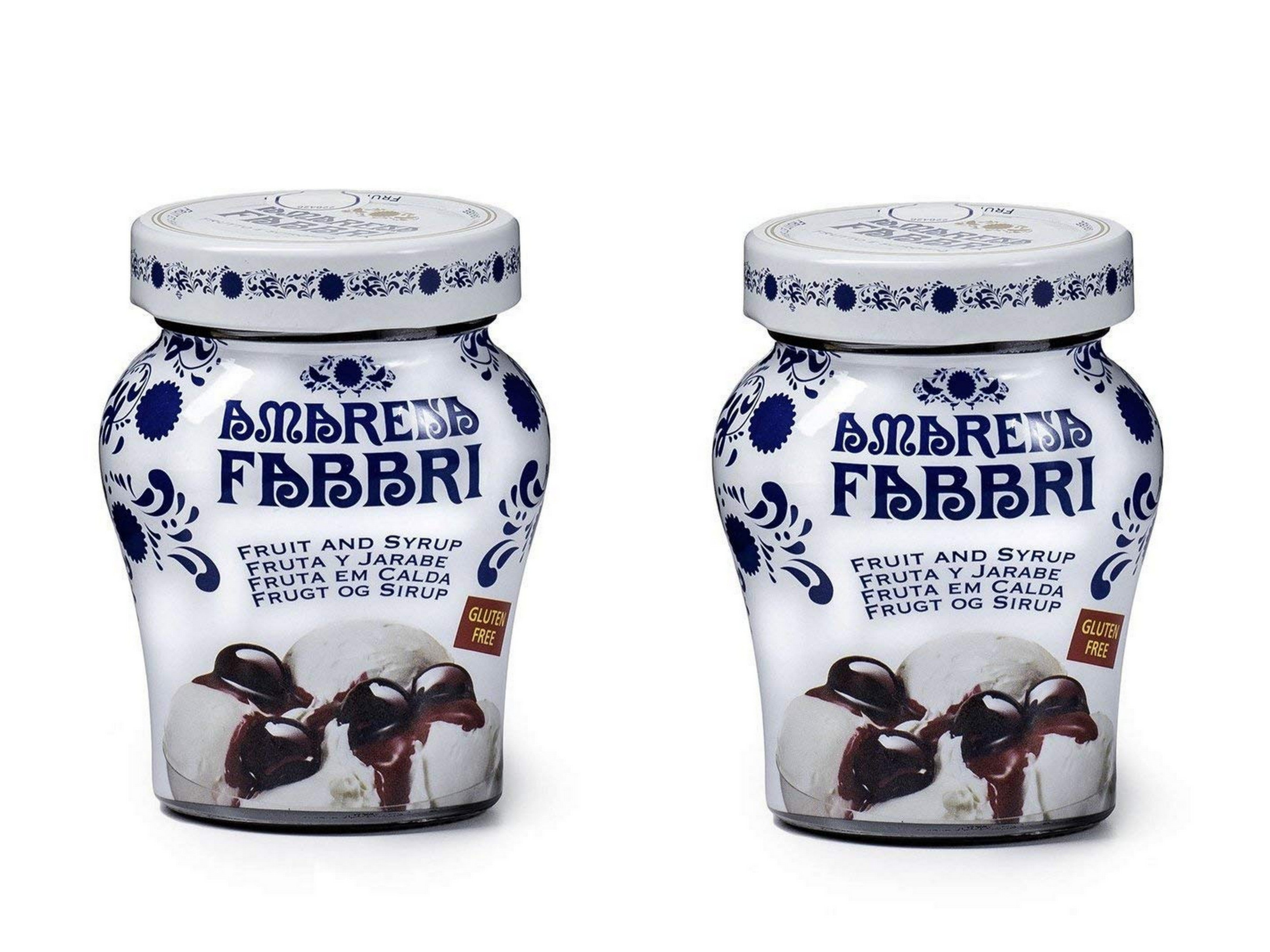 Fabbri Amarena Cherries in Syrup - Premium Italian Cherries for Desserts, Cocktails & Baking - 8.1oz (Pack of 2) - Perfect for Ice Cream Toppings, Cake Decorations & Gourmet Recipes