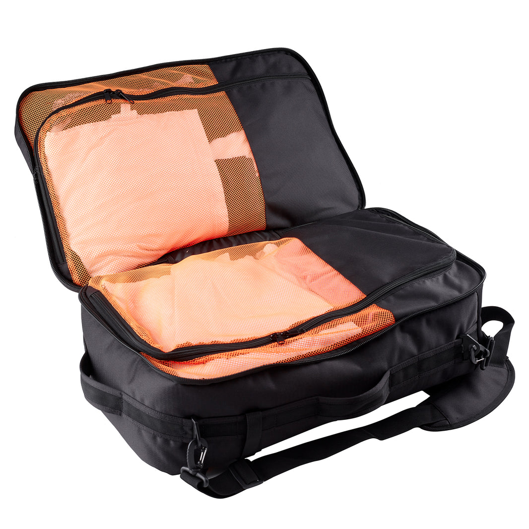 Caribee Altitude 40 Travel Backpack - Waterproof Carry On Backpack with Shoulder Strap for Overnight Trips, Business Travel & Hiking - Black
