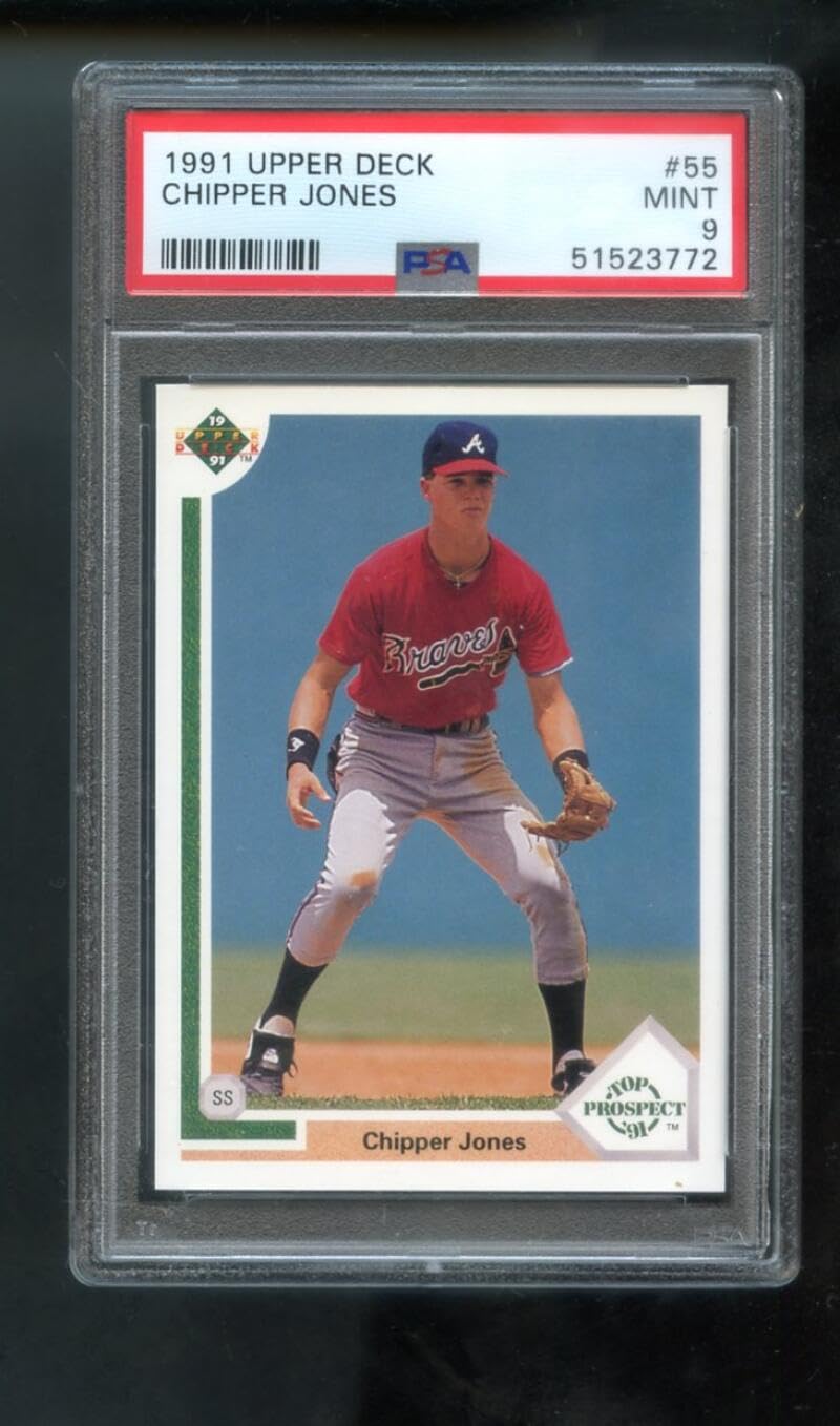 1991 Upper Deck #55 Chipper Jones PSA Graded 9 Baseball Card - Collectible Sports Memorabilia for Fans & Investors