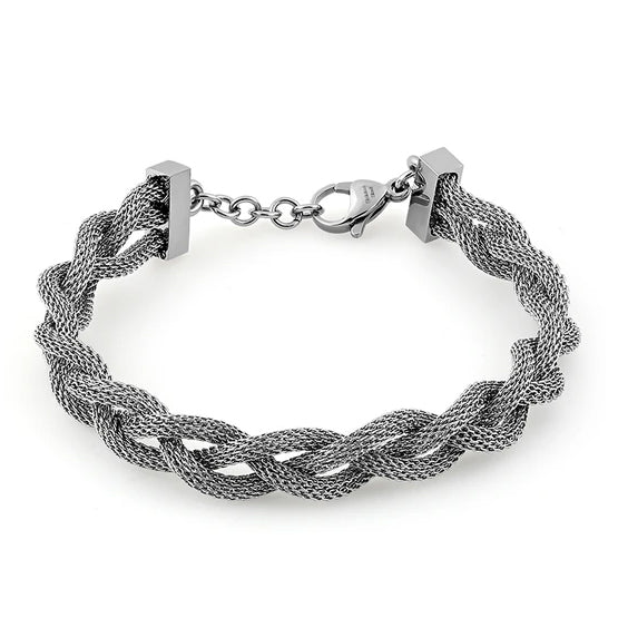 Premium Stainless Steel Braided Mesh Bracelet for Men & Women - Adjustable Comfort Fit - Elegant Jewelry for Everyday Wear, Date Night & Special Occasions