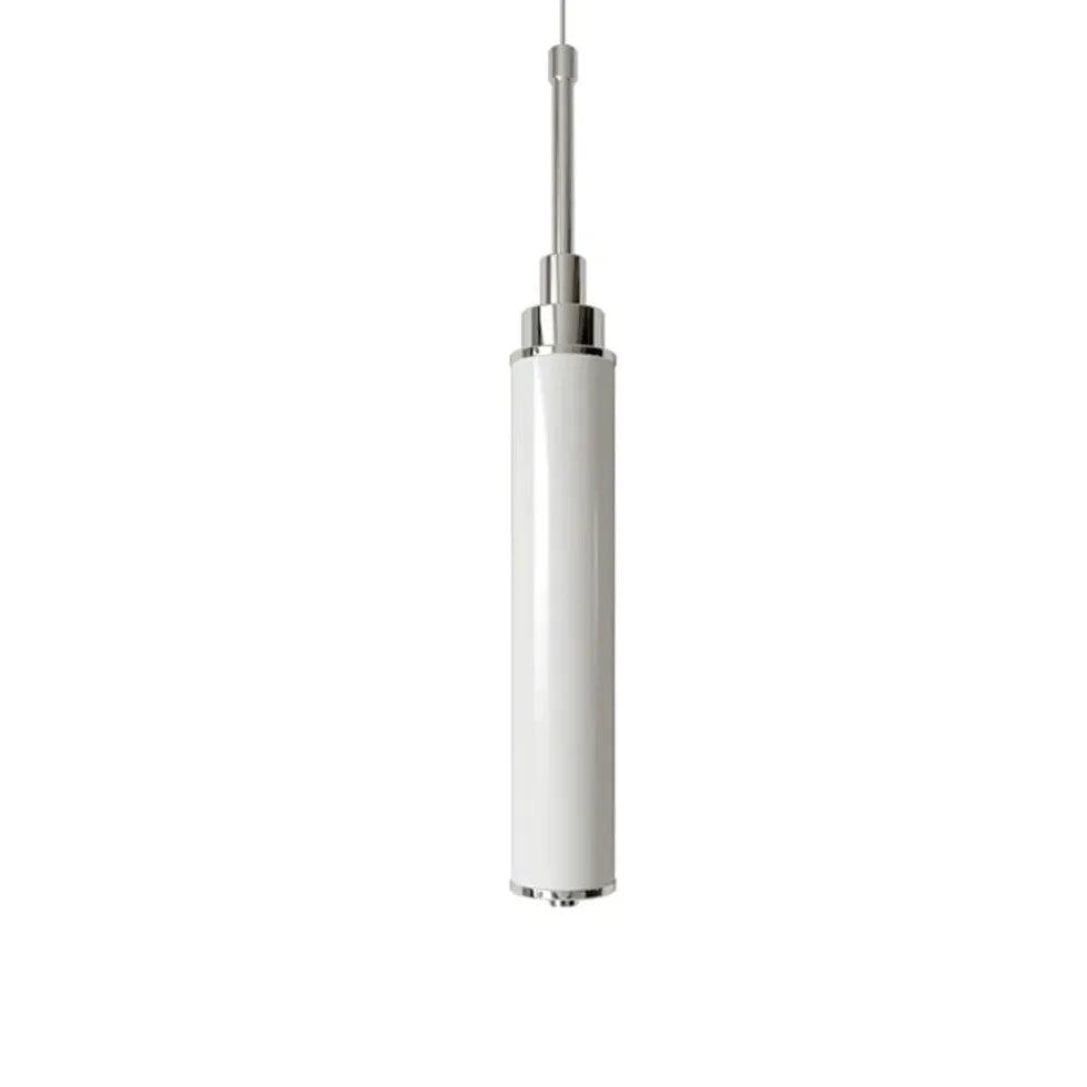 Modern White Cylindrical Pendant Light - Sleek Minimalist Design for Living Room, Dining Room & Bedroom Lighting | Energy Efficient LED Hanging Lamp for Home Decor