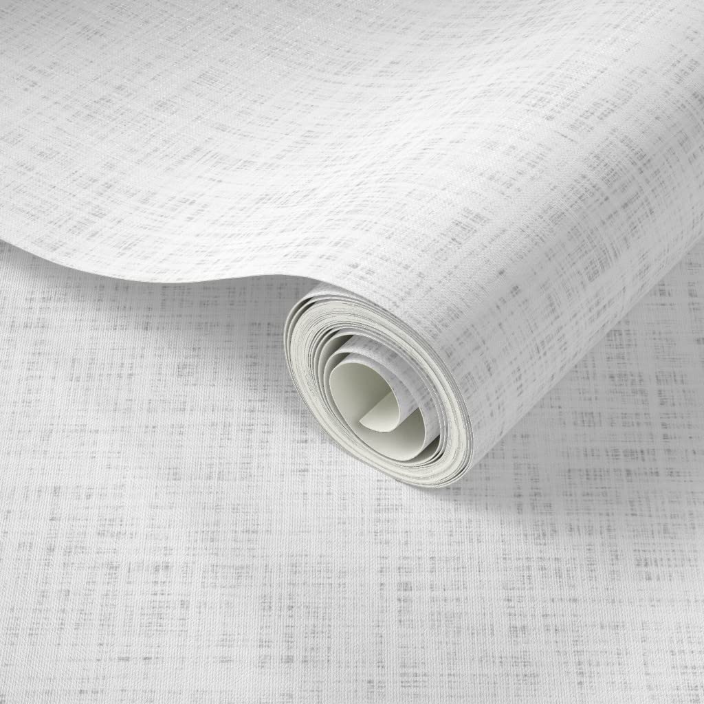 Peel & Stick Removable Wallpaper 12ft x 2ft - Light Gray Faux Woven Texture Neutral Wall Covering | Perfect for Bedroom, Living Room & Home Office Decor