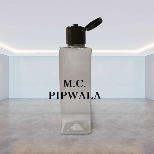 M.C. PIPWALA 200ml Empty Square Clear Plastic Bottles - 48 Pack, Leak Proof Travel Cosmetic Containers for Lotion, Shampoo, Essential Oils & DIY Beauty Products