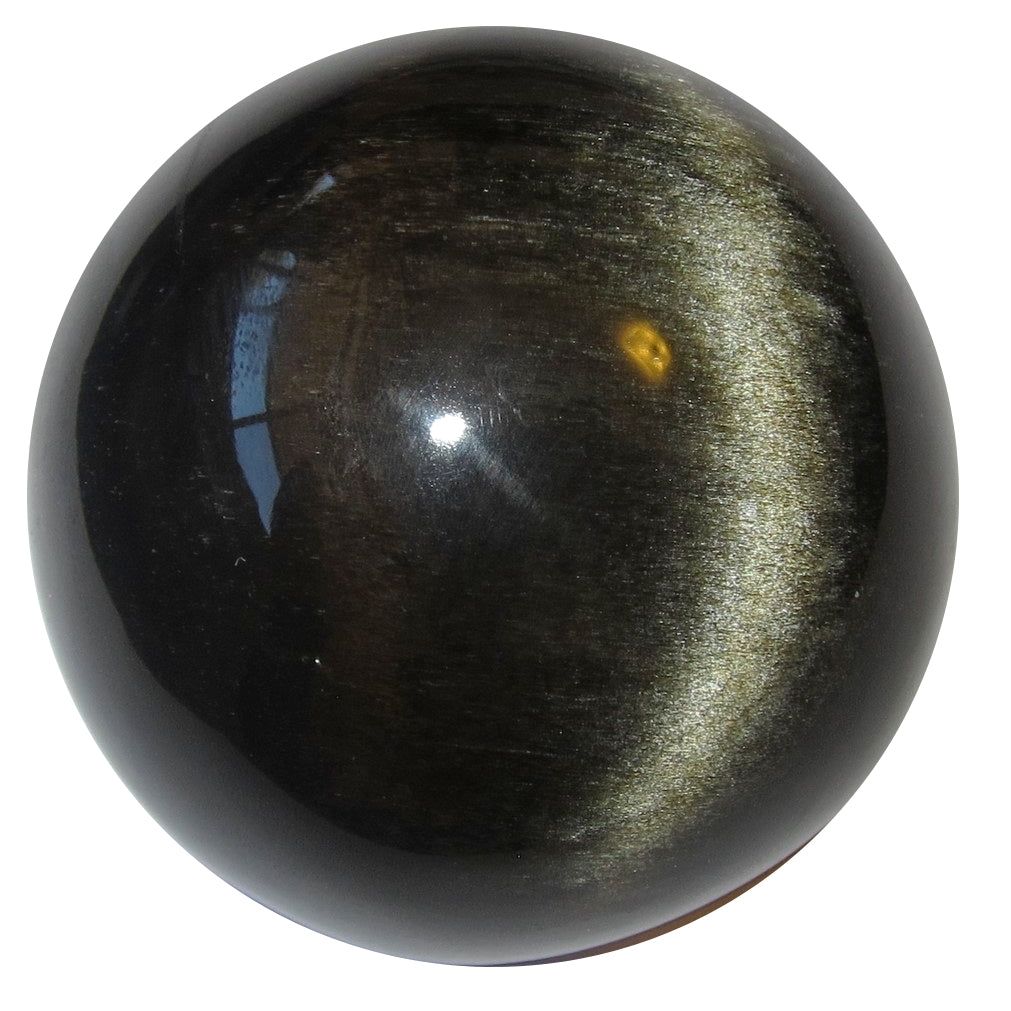 Obsidian Crystal Ball with Gold Glitter - Protective Stone Sphere for Meditation, Healing & Home Decor - Perfect for Energy Work, Feng Shui & Spiritual Gifts