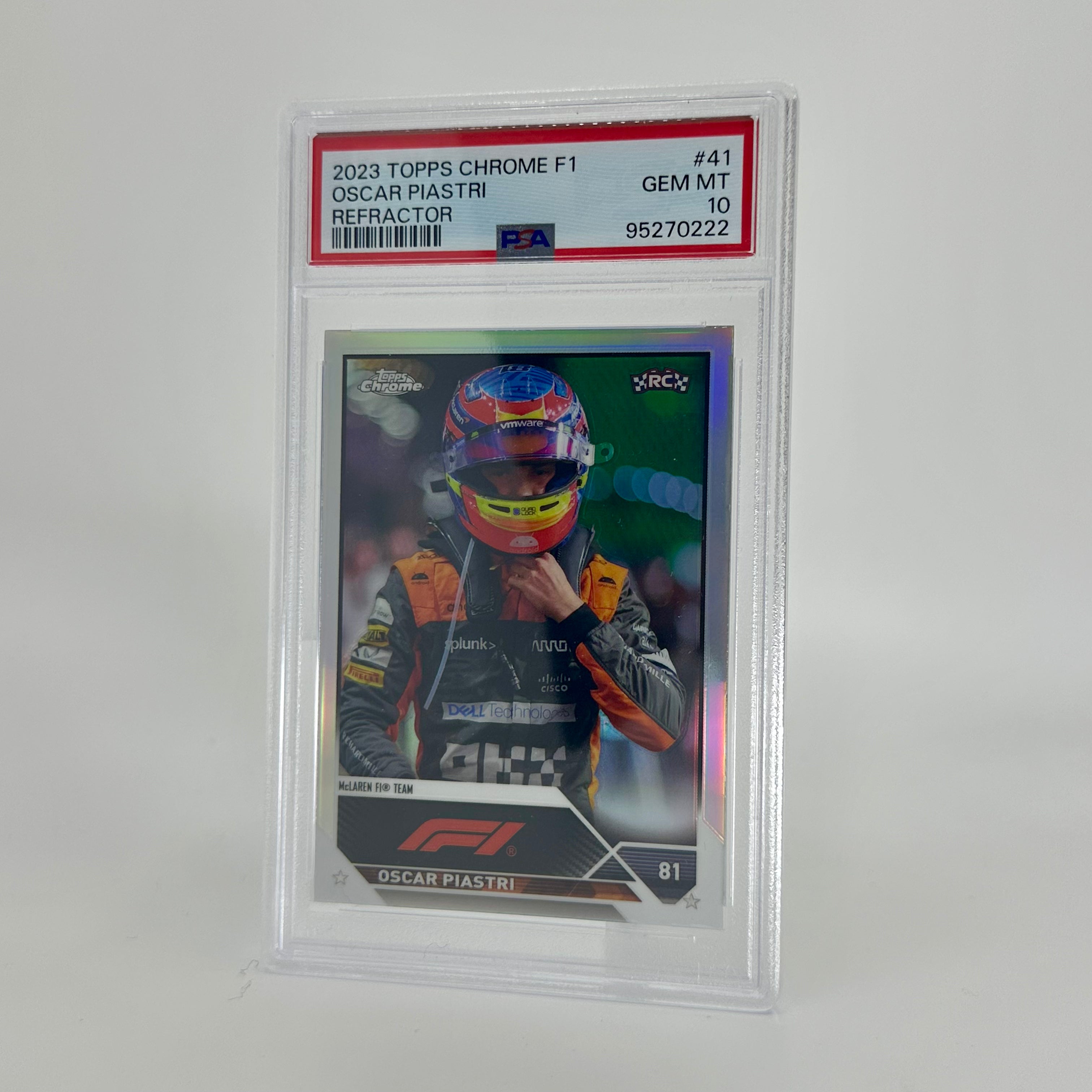 2023 Topps Chrome Oscar Piastri #41 PSA 10 Refractor Rookie Card - Perfect for Collectors, Sports Memorabilia Fans & F1 Racing Enthusiasts