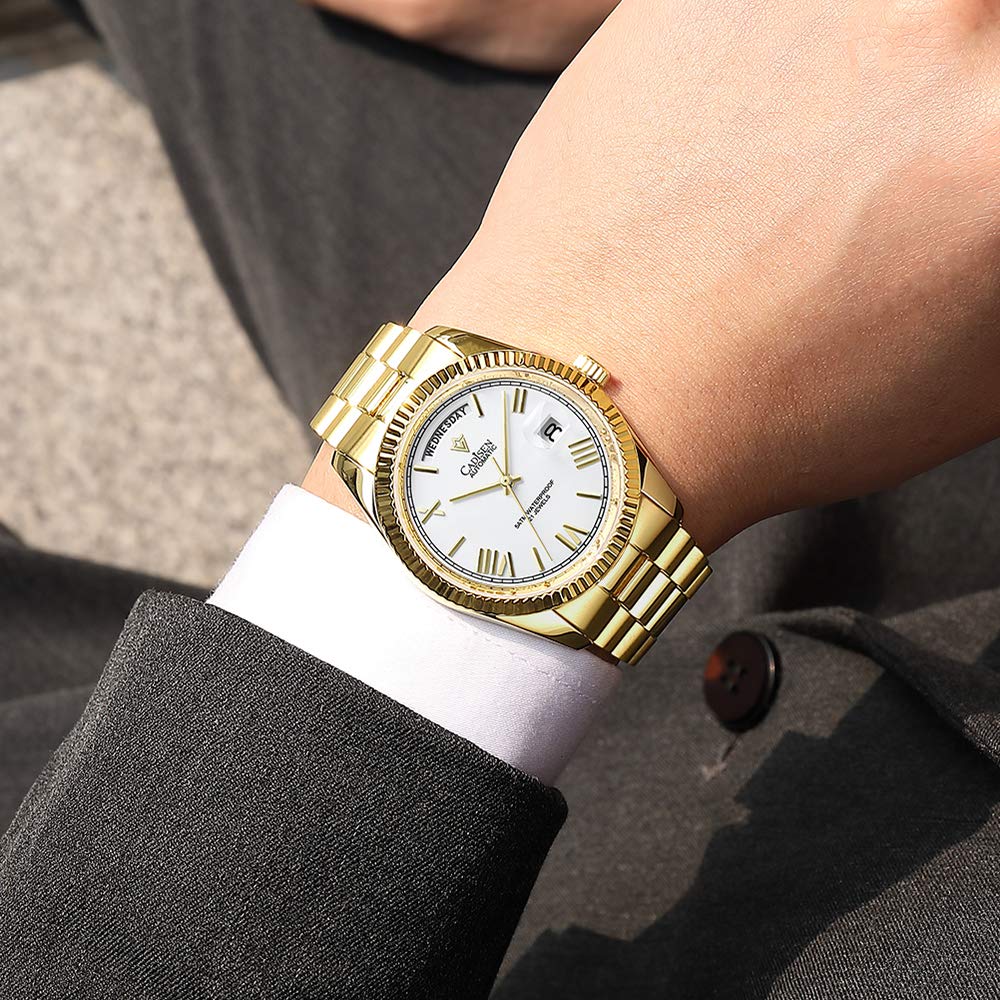 CADISEN Men's Automatic Mechanical Watch with MIYOTA 8285 Movement | Sapphire Crystal Glass | 50M Waterproof | Casual Dress Watch for Business & Everyday Wear