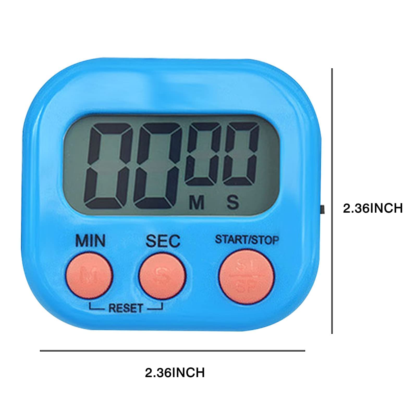 4 Pack Magnetic Digital Kitchen Timer with Loud Alarm - Countdown Timer for Cooking, Eggs, Studying, Work, Gym & Office Use - Strong Magnetic Back & Stand for Easy Placement