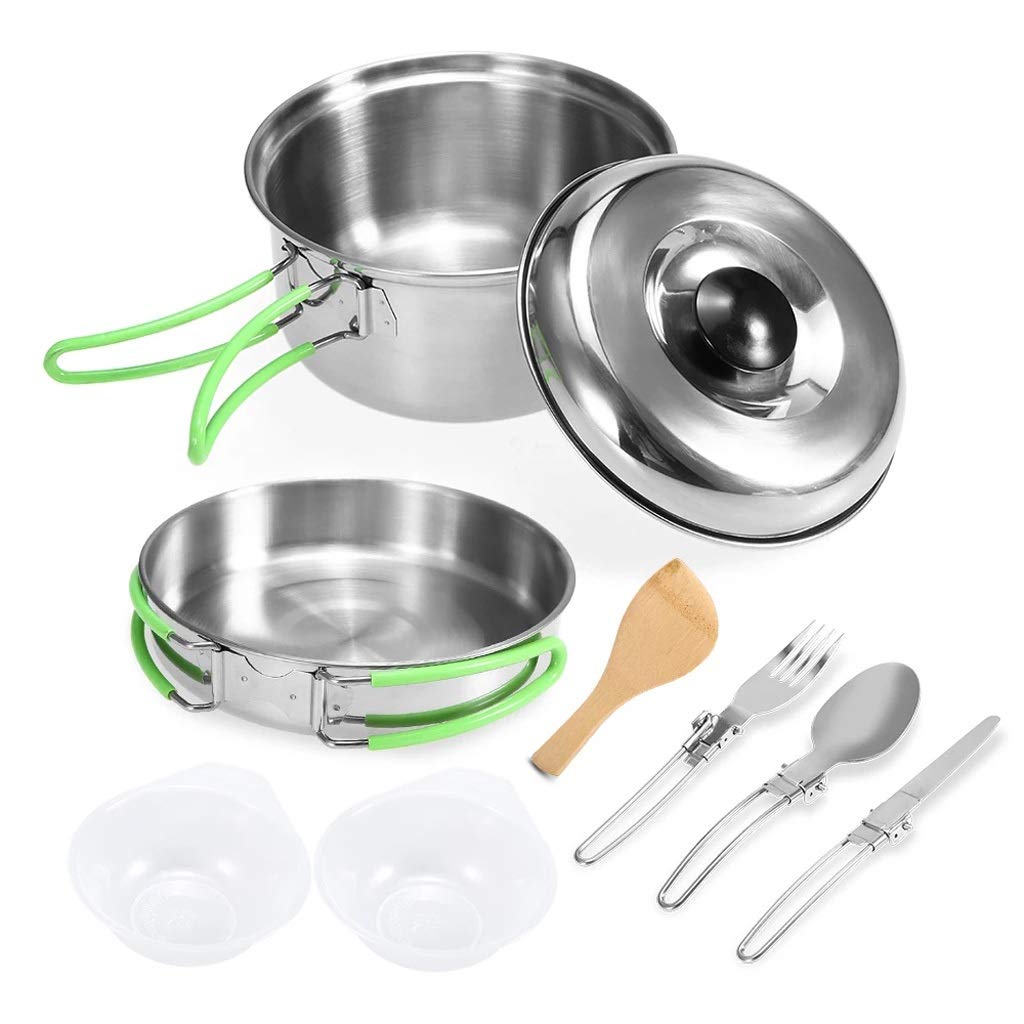 **Lightweight Camping Cookware Set - Portable Mess Kit for Backpacking, Hiking & Picnic | Outdoor Cooking Pot & Pan with Utensils | Perfect for Camping, Travel & Outdoor Adventures**