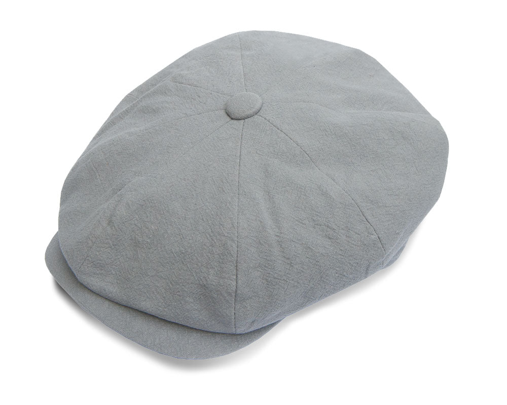 Christys 8-Piece Grey Linen Baker Boy Cap - Vintage Style Hat for Women & Men | Perfect for Outdoor Activities, Costume Parties & Fashion Outfits