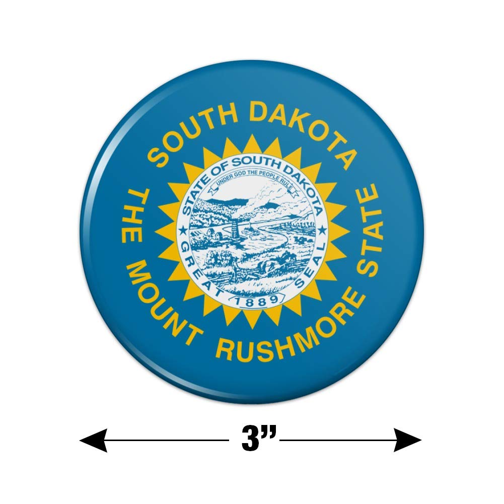 South Dakota State Flag Refrigerator Magnet - Strong Kitchen Fridge Locker Decorative Magnet for Home, Office, Dorm & Gifts (Perfect for State Pride, School Lockers, and Appliance Decor)