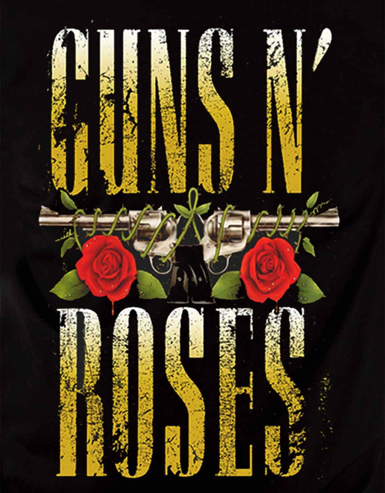 Guns N' Roses Men's Big Guns Slim Fit T-Shirt - Black Band Tee for Concerts, Casual Wear & Rock Music Fans