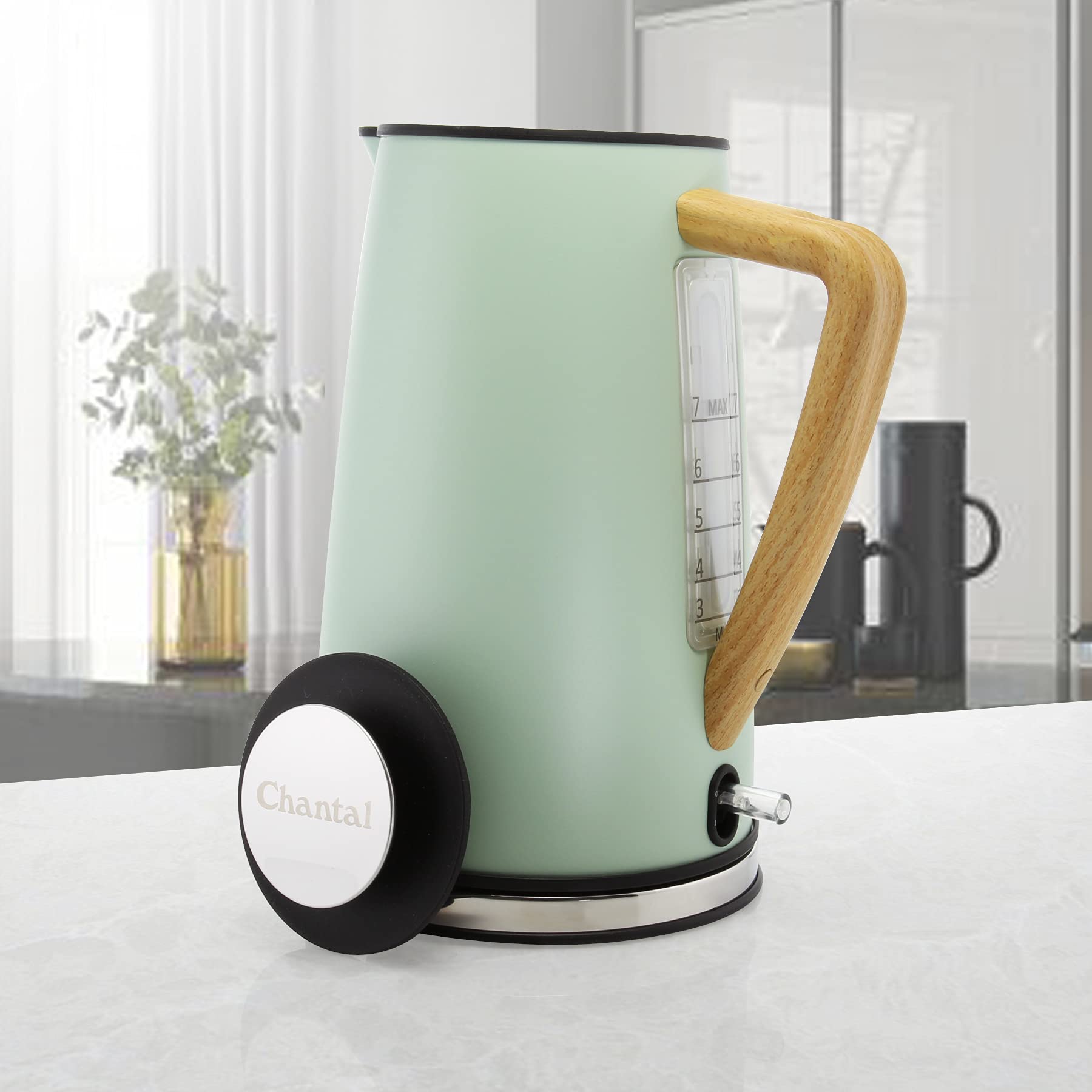 Chantal Oslo Cordless Electric Kettle - 1.7L Fast Boiling, Auto Shut-Off, Sage Green - Perfect for Home, Office & Tea Lovers