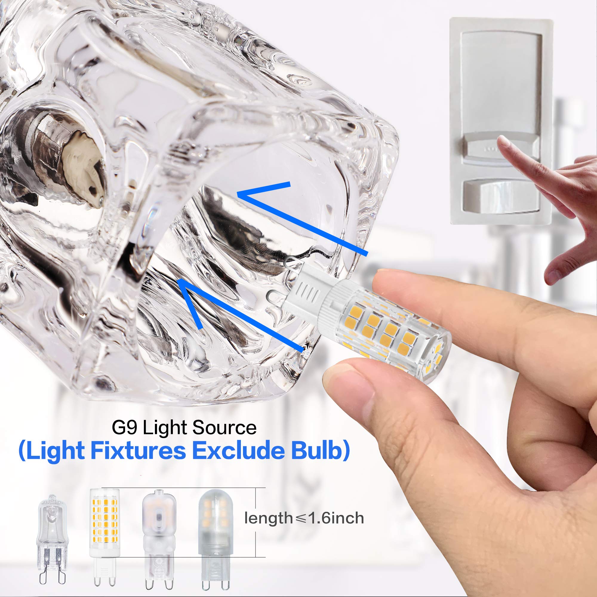 Modern Chrome 3-Light Bathroom Vanity Lighting Fixture - LED Crystal Wall Sconce for Mirror Illumination (Bulbs Not Included) | Perfect for Contemporary Bathrooms, Powder Rooms & Makeup Areas