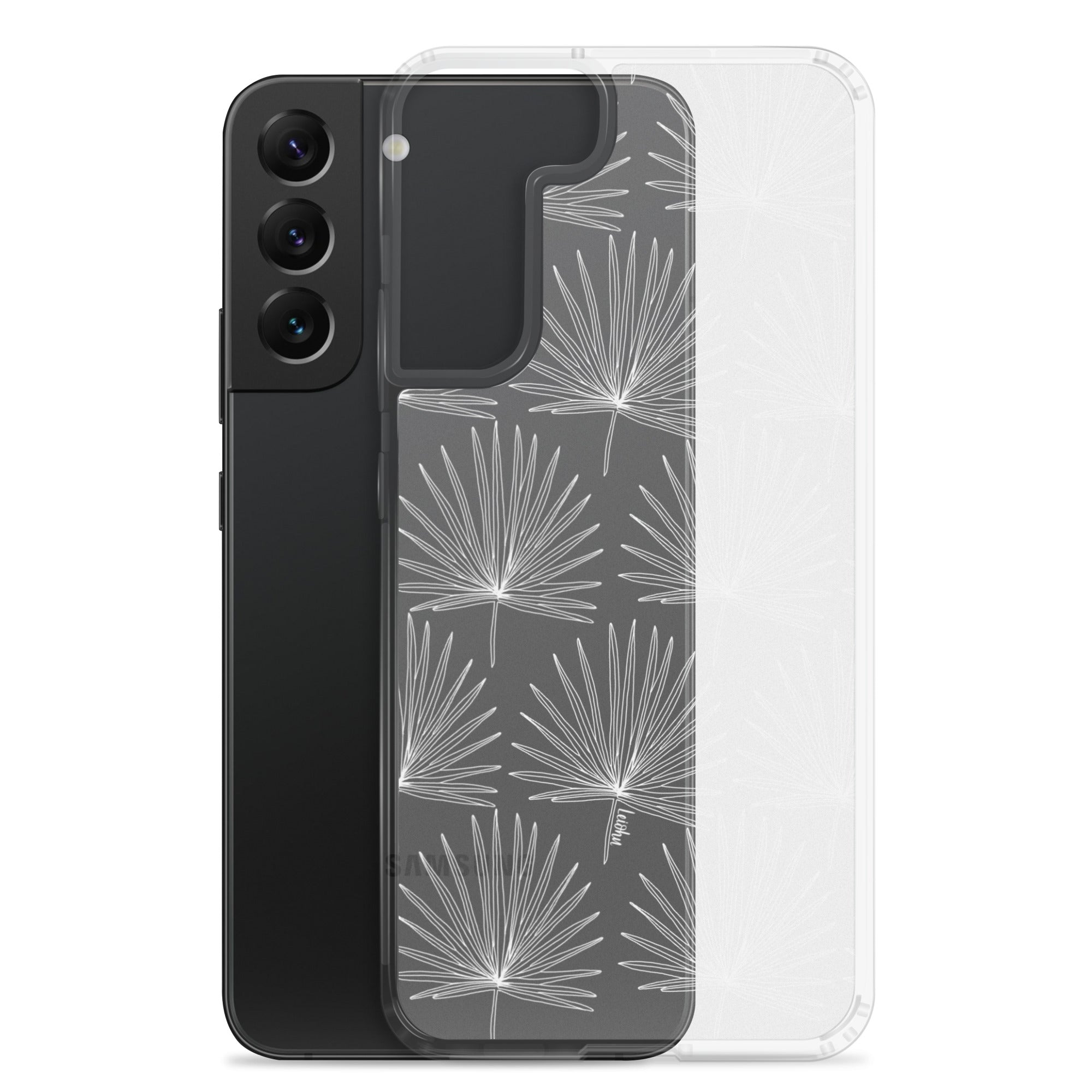 Fan Palm Clear Phone Case for Samsung Galaxy - Slim Protective Cover with Scratch Resistance for Everyday Use & Travel