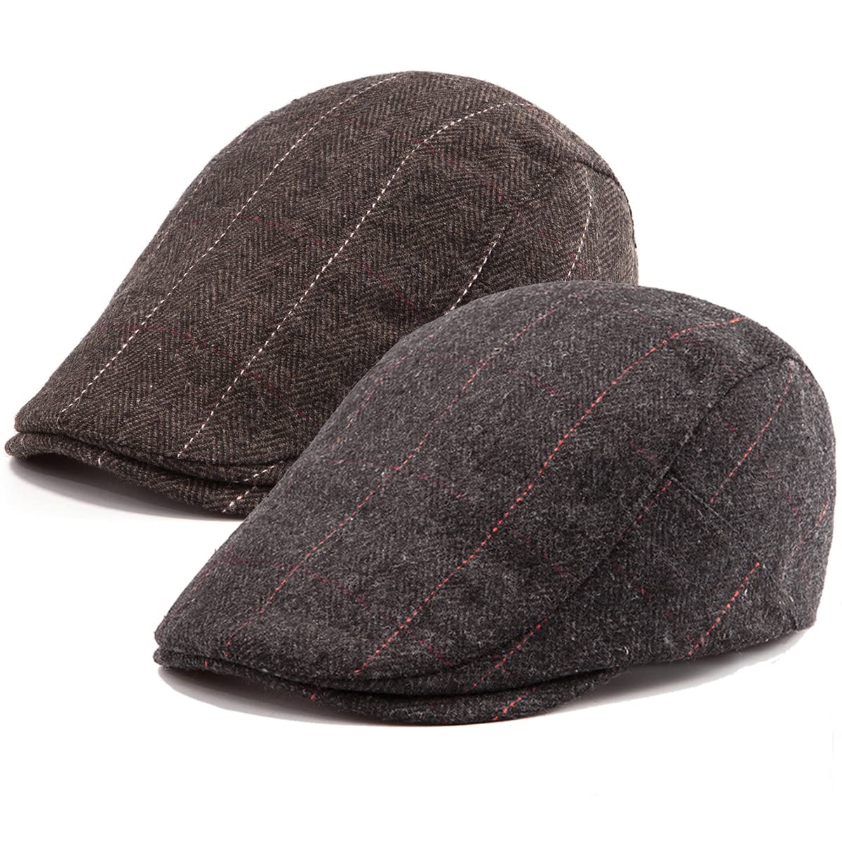 Unisex Flat Cap Newsboy Hat - 2 Pack Summer Golf Hat for Men & Women | Stylish Scally Cap for Outdoor Activities, Casual Wear & Vintage Fashion