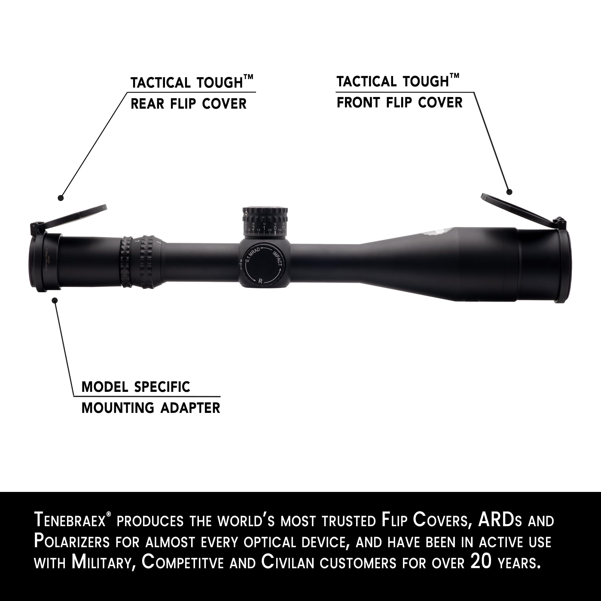 Tenebraex Ocular & Objective Scope Cover Kit for Nightforce - Premium Rifle Scope Protection for Hunting & Shooting - Ideal for Outdoor Adventures, Tactical Training, and Long-Range Precision Shooting