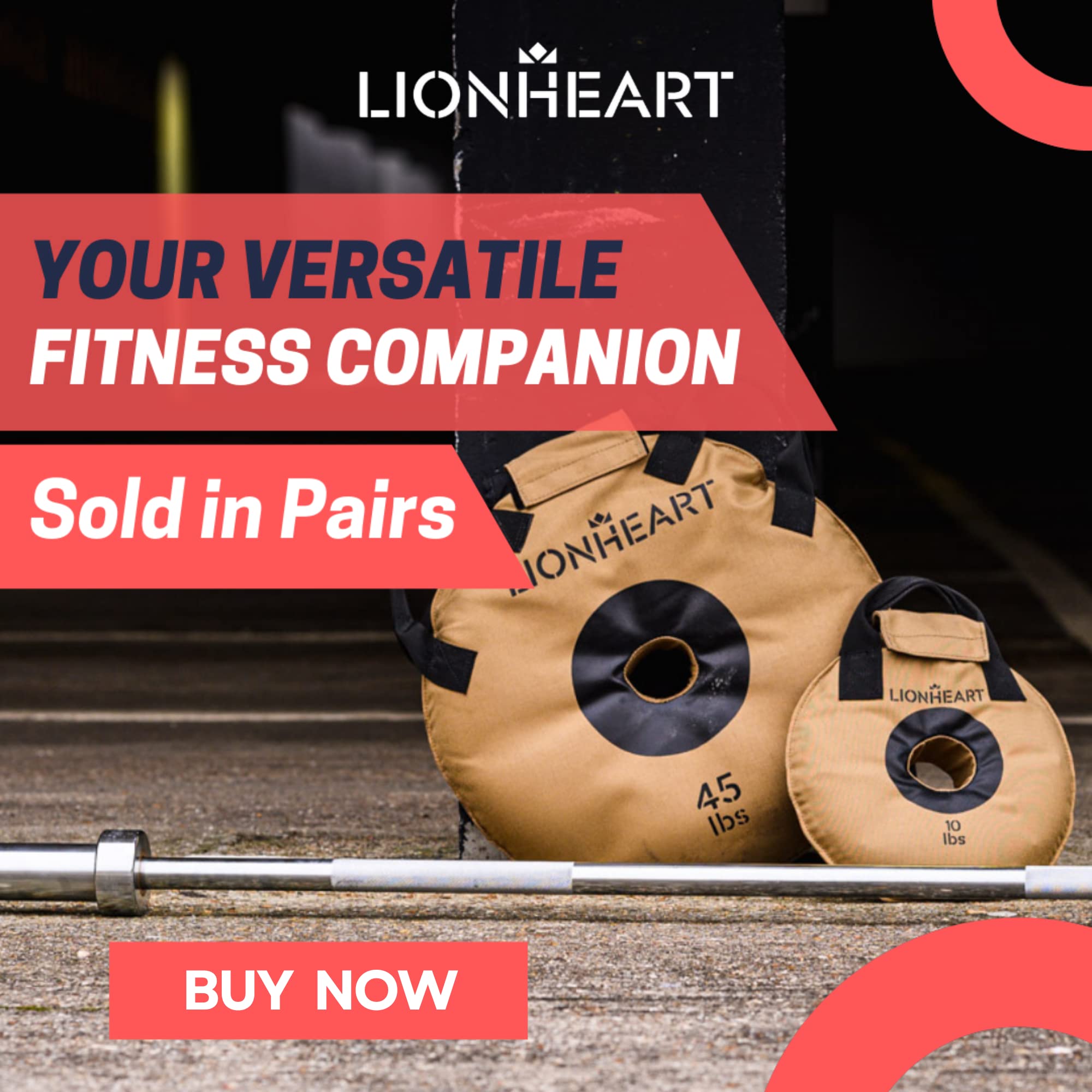 Lionheart Sand Bag Weight Plates Set - Unfilled 10, 15, 25, 35, 45 lb Workout Sandbags for Home Gym & Travel Fitness Training | Perfect for CrossFit, Strength Training & Outdoor Workouts