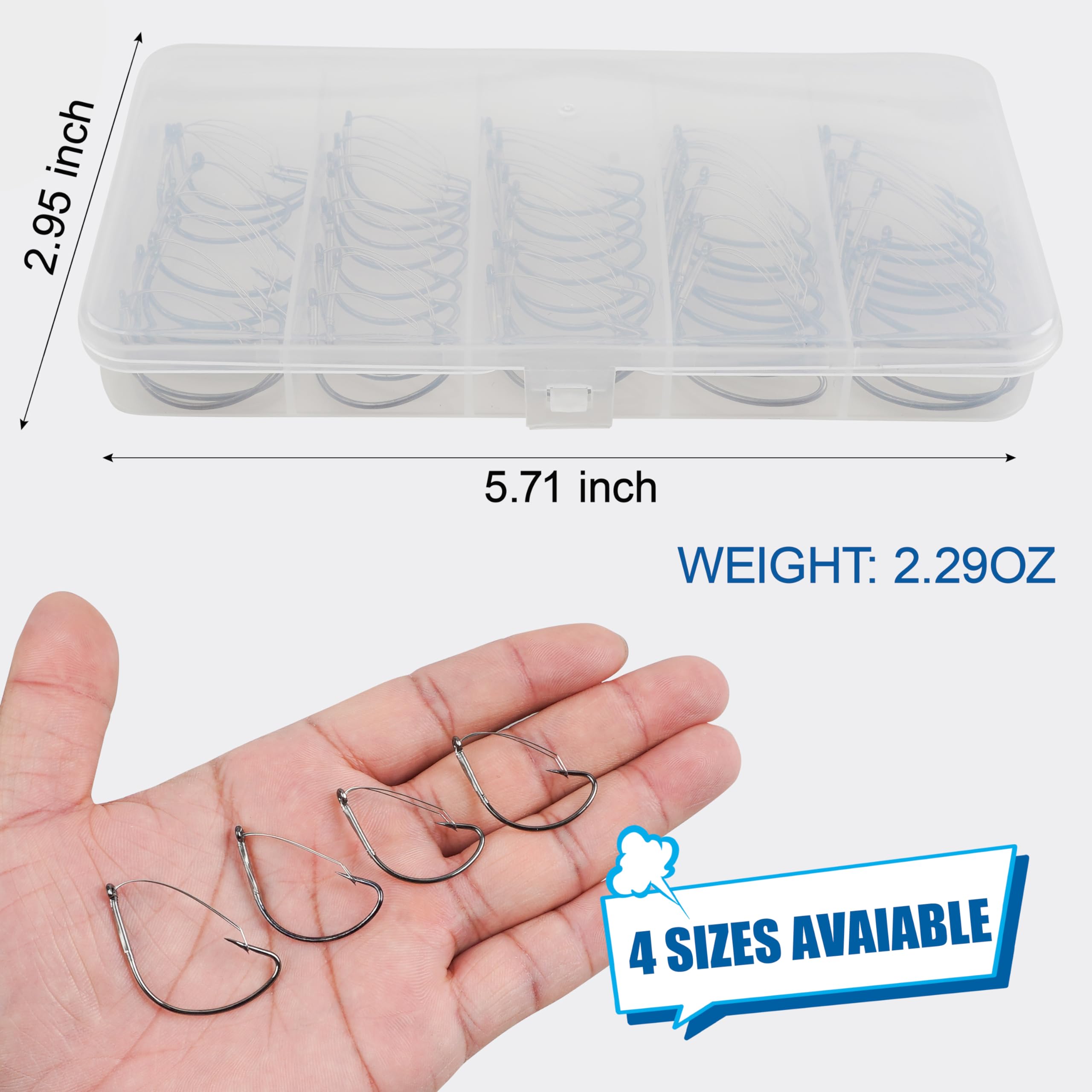 Wacky Rig Hooks - Wide Gap Weedless Bass Fishing Hooks - Stainless Steel Worm Hooks for Wacky Rig & Neko Rig - Perfect for Freshwater Bass Fishing in Lakes and Rivers
