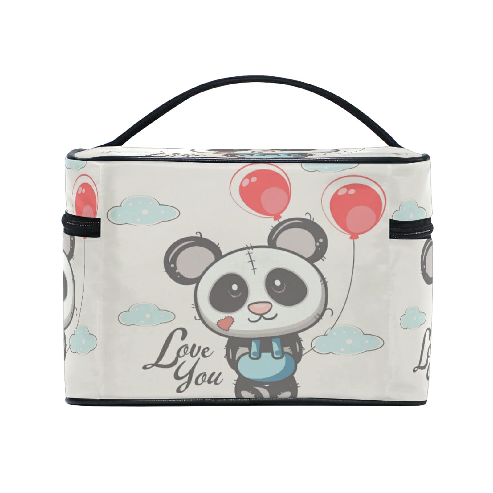 Cute Cartoon Panda Balloon Makeup Bag for Women - Waterproof Cosmetic Pouch & Toiletry Travel Organizer - Perfect for Travel, Gym, and Daily Essentials Storage