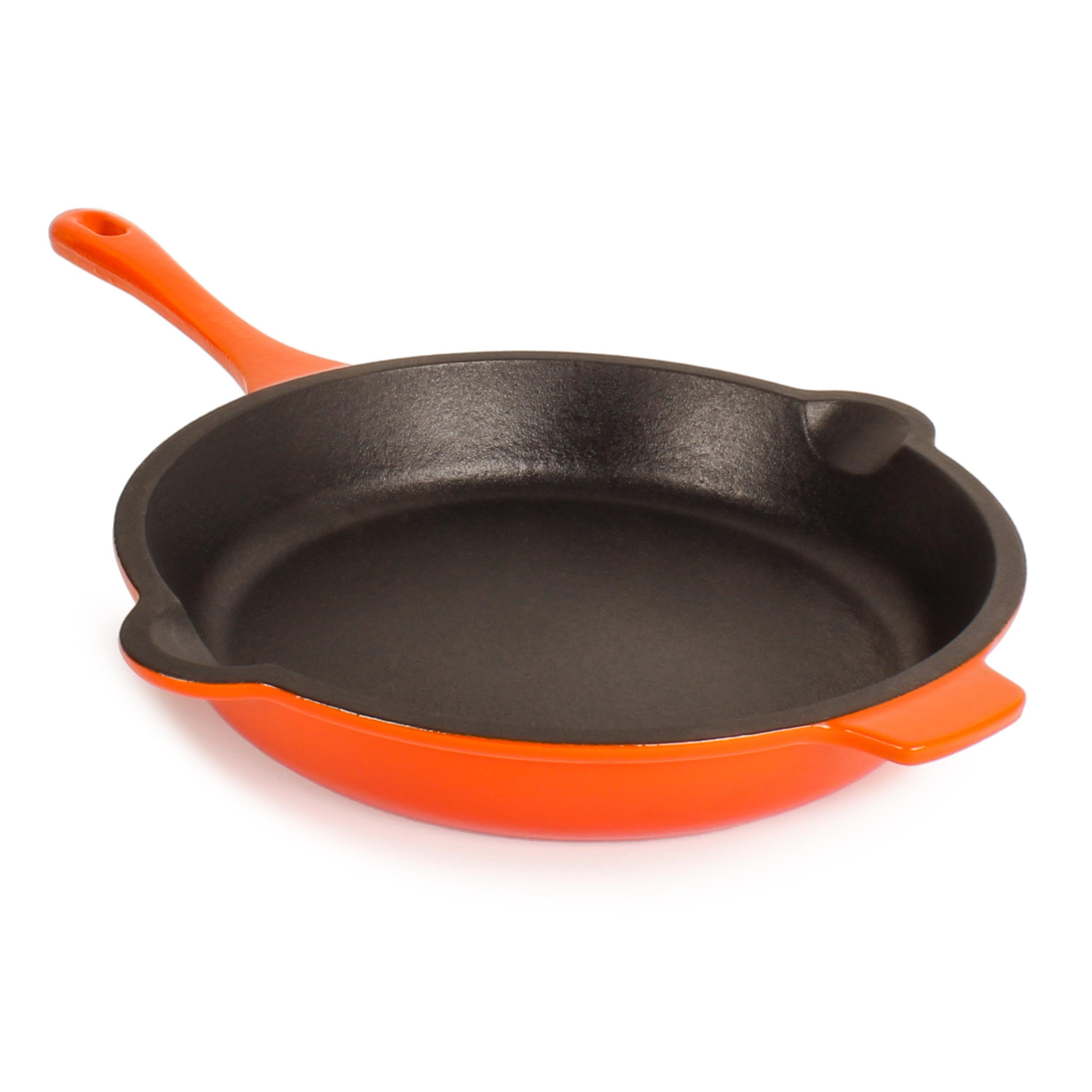 BergHOFF Neo 10-Inch Cast Iron Skillet - Orange Nonstick Frying Pan for Stovetop, Oven & Grill Use - Perfect for Searing, Baking & Sauteing