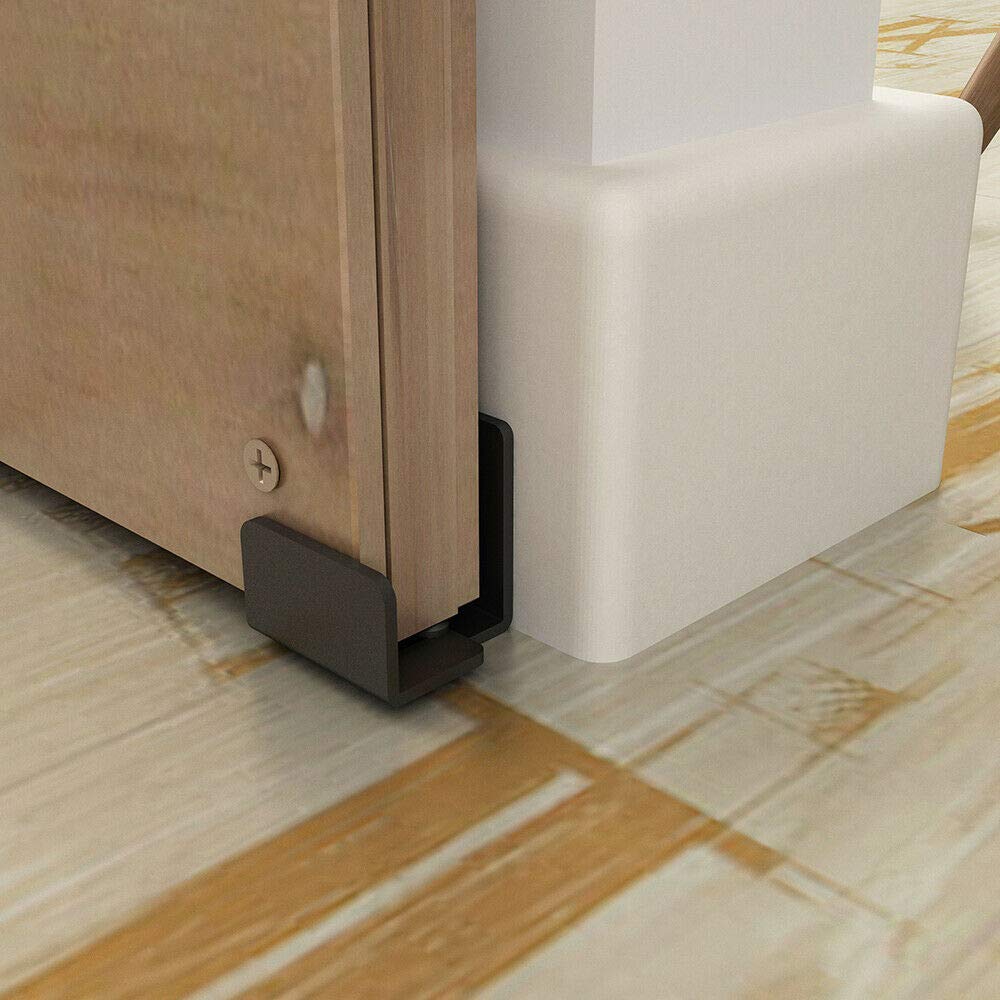 2 Pack Adjustable Sliding Barn Door Floor Guide Roller - Wall Mount Hardware for Smooth Door Movement - Perfect for Bedroom, Closet, and Home Office Doors