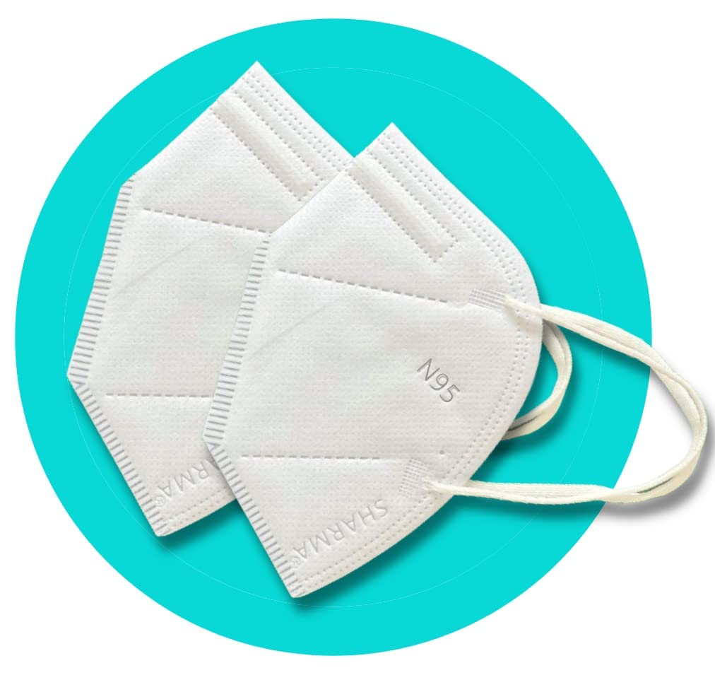 AmazerCare N95 Disposable Face Masks - 5-Layer Protection, CE Certified & ISO 13485 Approved - Multicolor Pack for Daily Use, Work, Travel and Public Safety