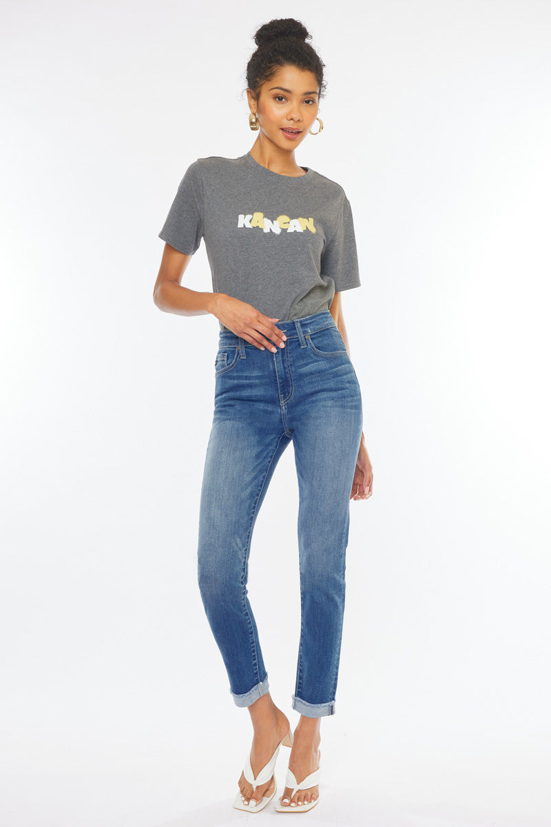 Janice Essentials High Rise Cigarette Leg Jeans for Women - Slim Fit Stretch Denim Pants, Comfortable & Flattering (Black, Size 6) | Perfect for Casual Wear, Office Outfits & Night Out