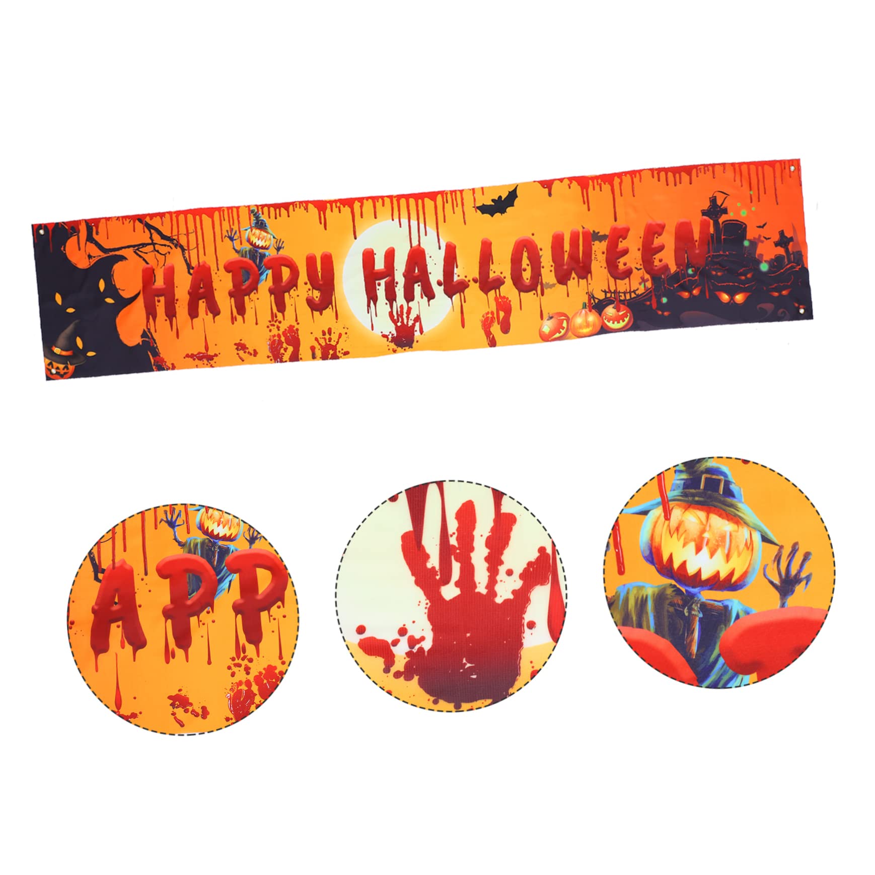 VICASKY 3-Piece Halloween Banner Set - Spooky Front Door Decor, Hanging Party Sign, Durable Polyester Halloween Decoration Supplies - Perfect for Halloween Parties, Home & Outdoor Decorations