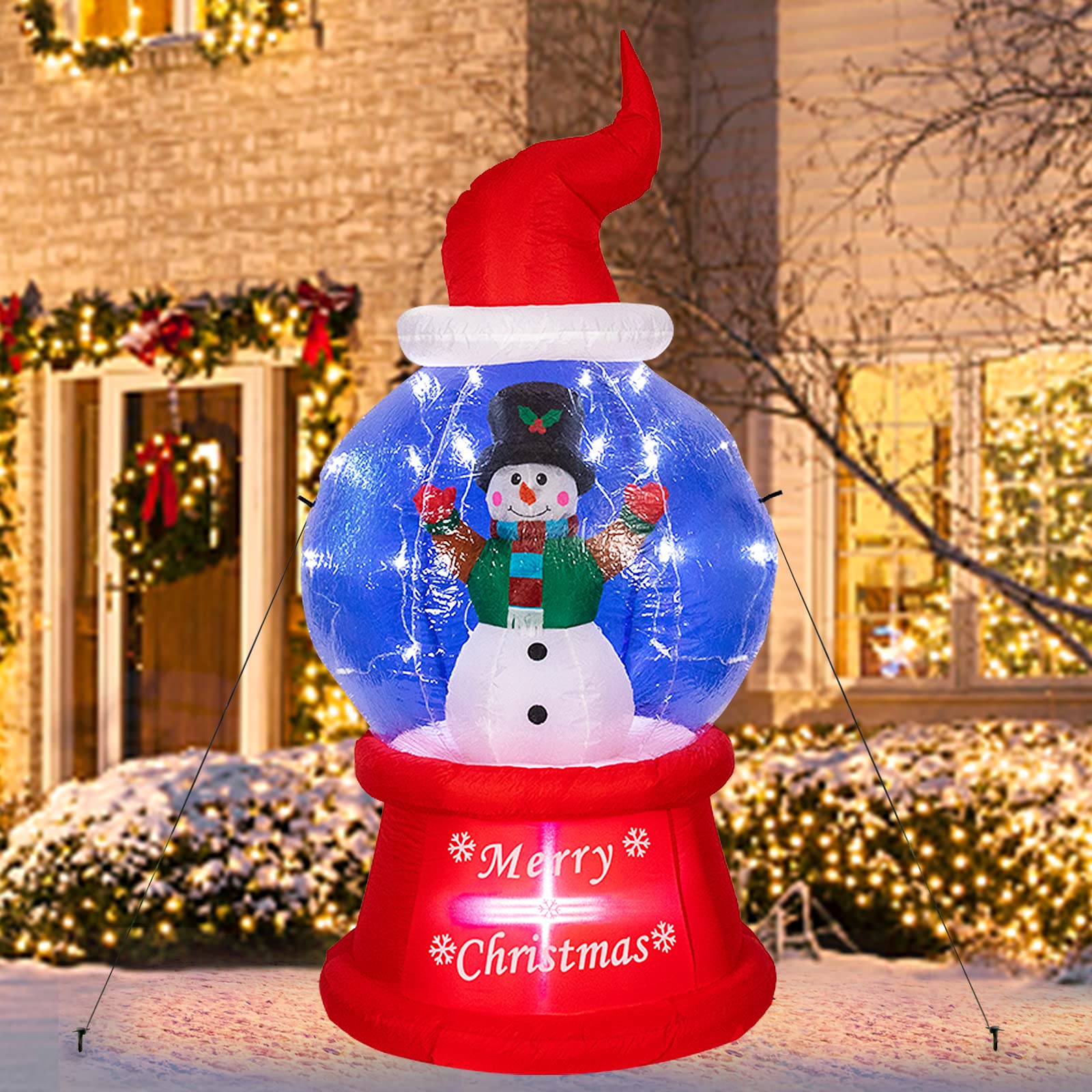 **MUMTOP 7 FT Christmas Inflatable Snowman in Snow Globe with LED Lights - Outdoor Holiday Decoration for Yard, Garden, Party & Xmas - Perfect for Festive Home Decor & Winter Celebrations**