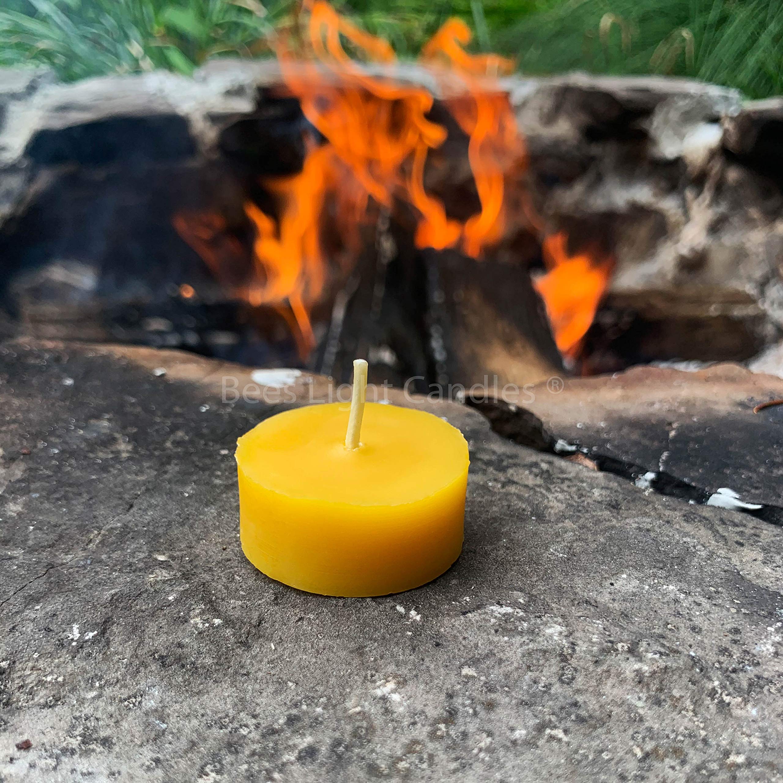 100% Natural Beeswax Tealight Candles Bulk Pack of 100 - Handmade in USA, Unscented with Natural Honey Aroma | Clean Burning, Allergy Friendly Tea Lights for Weddings, Parties, Events, Holidays & Emergency Preparedness | Perfect for Romantic Dinners, Spa Relaxation & Home Decor