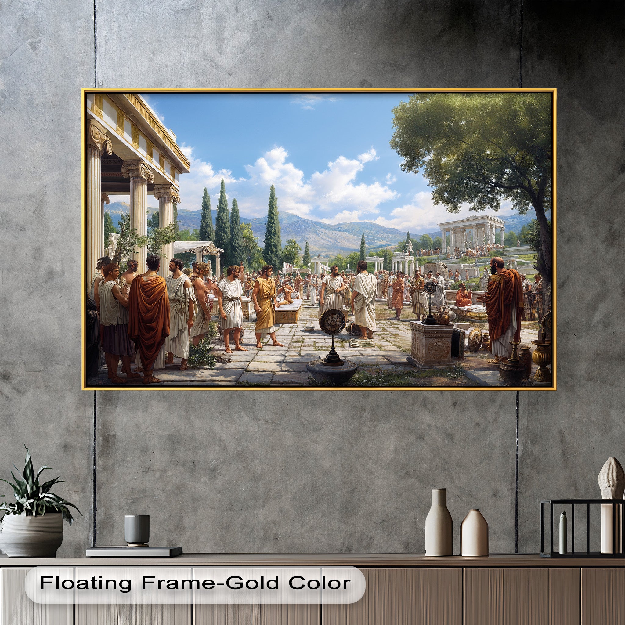 Agora of the Ancients - Greek Mythology Oil Painting Wall Art for Home Decor, Office & Gift
