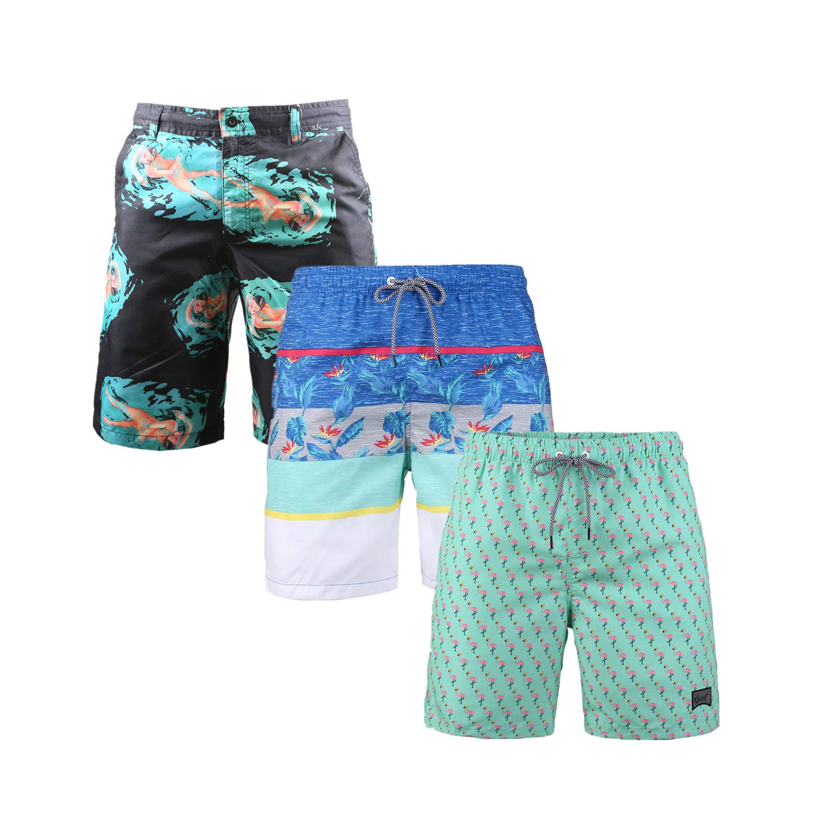 **Ivan&Tom Men's Quick Dry Swim Trunks with Mesh Lining - Lightweight Summer Swimwear for Beach, Pool & Vacation**