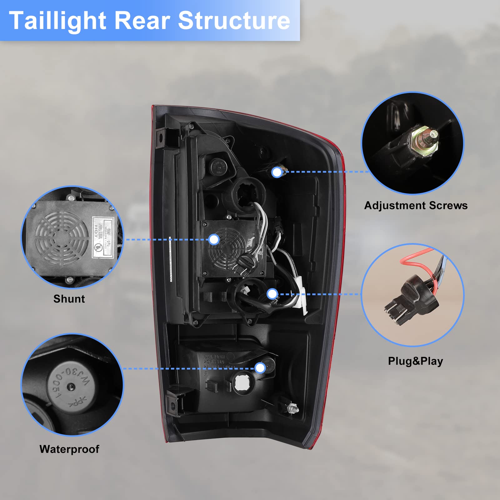 ROXX LED Tail Lights for 2016-2022 Toyota Tacoma - Black/Red Lens Tube Bar Taillights | Waterproof & Durable Replacement | Perfect for Off-Roading, Night Driving & Custom Truck Upgrades