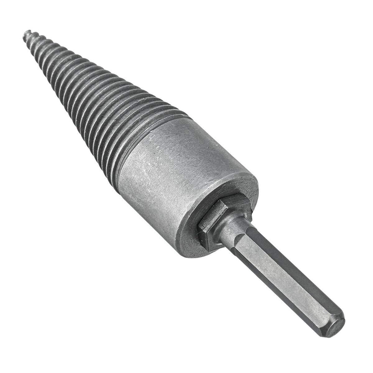 Heavy Duty Firewood Log Splitter Drill Bit - Hex Shank Wood Splitter Cone for Hand Drill - Perfect for Camping, Fireplace & Wood Stove Fuel Preparation