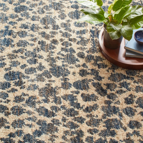 Dash & Albert Stormi Indigo Hand Knotted Jute Rug - Natural Fiber Area Rug for Living Room, Bedroom & Boho Home Decor - Durable & Stylish Floor Covering for Indoor Spaces