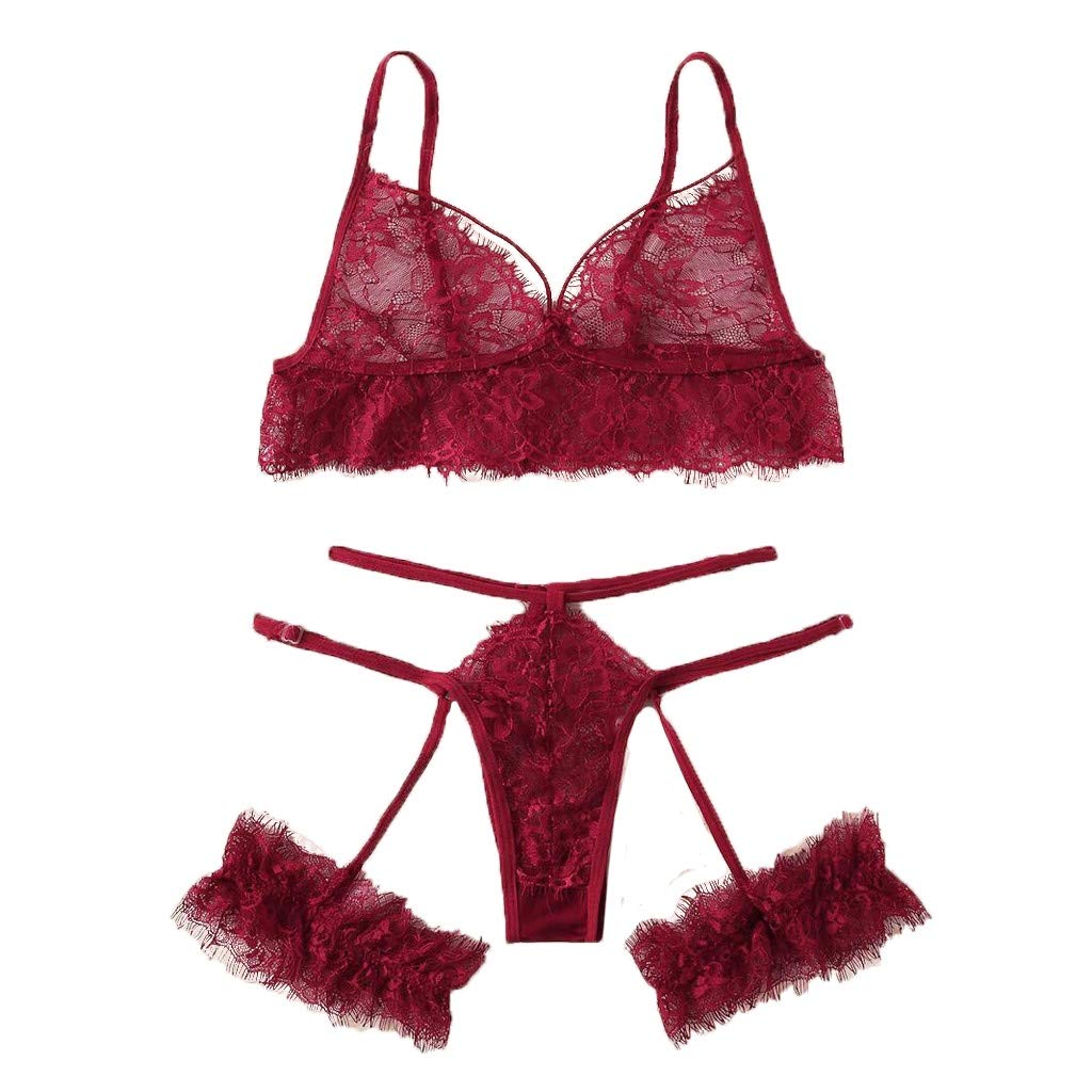 Sexy Lace Babydoll Lingerie Set for Women - V-Neck Eyelash Lace Teddy with Garter Belt & Stockings | Perfect for Valentine's Day, Bridal Shower, Boudoir Photography & Romantic Nights