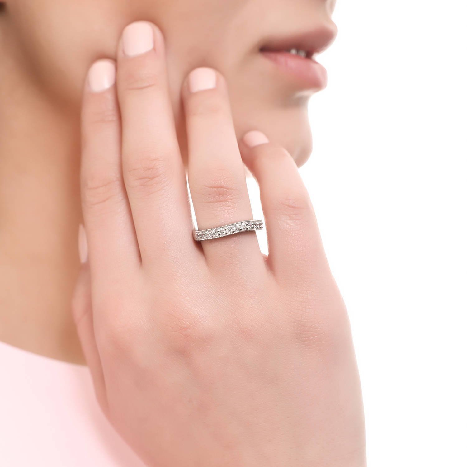 BERRICLE Sterling Silver 3-Stone Wedding & Engagement Ring Set - 2.4 Carat Round Cut Cubic Zirconia CZ for Women, Rhodium Plated Size 4-10 - Perfect for Proposals, Anniversaries & Special Occasions