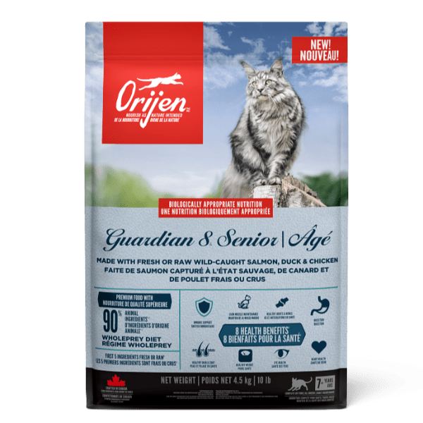 Orijen Guardian 8 Senior Cat Dry Food - Premium Grain-Free Formula for Mature Cats (11+ Years) | Supports Joint Health & Digestion | Ideal for Indoor Senior Cats & Weight Management