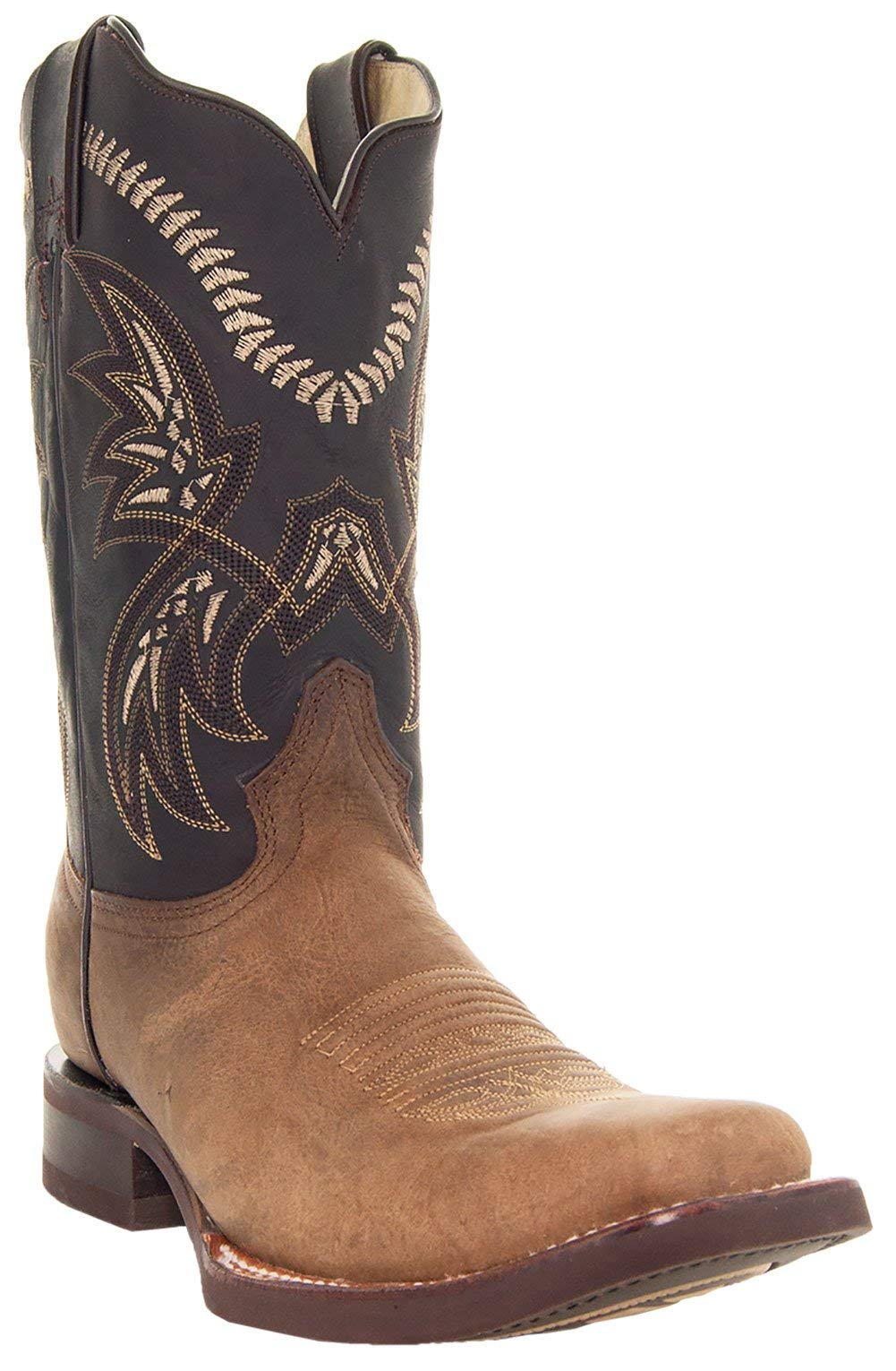 **Soto Boots Men's Square Toe Cowboy Boots - Genuine Leather Western Boots for Men (H4002) - Perfect for Rodeo, Country Dancing & Casual Wear**