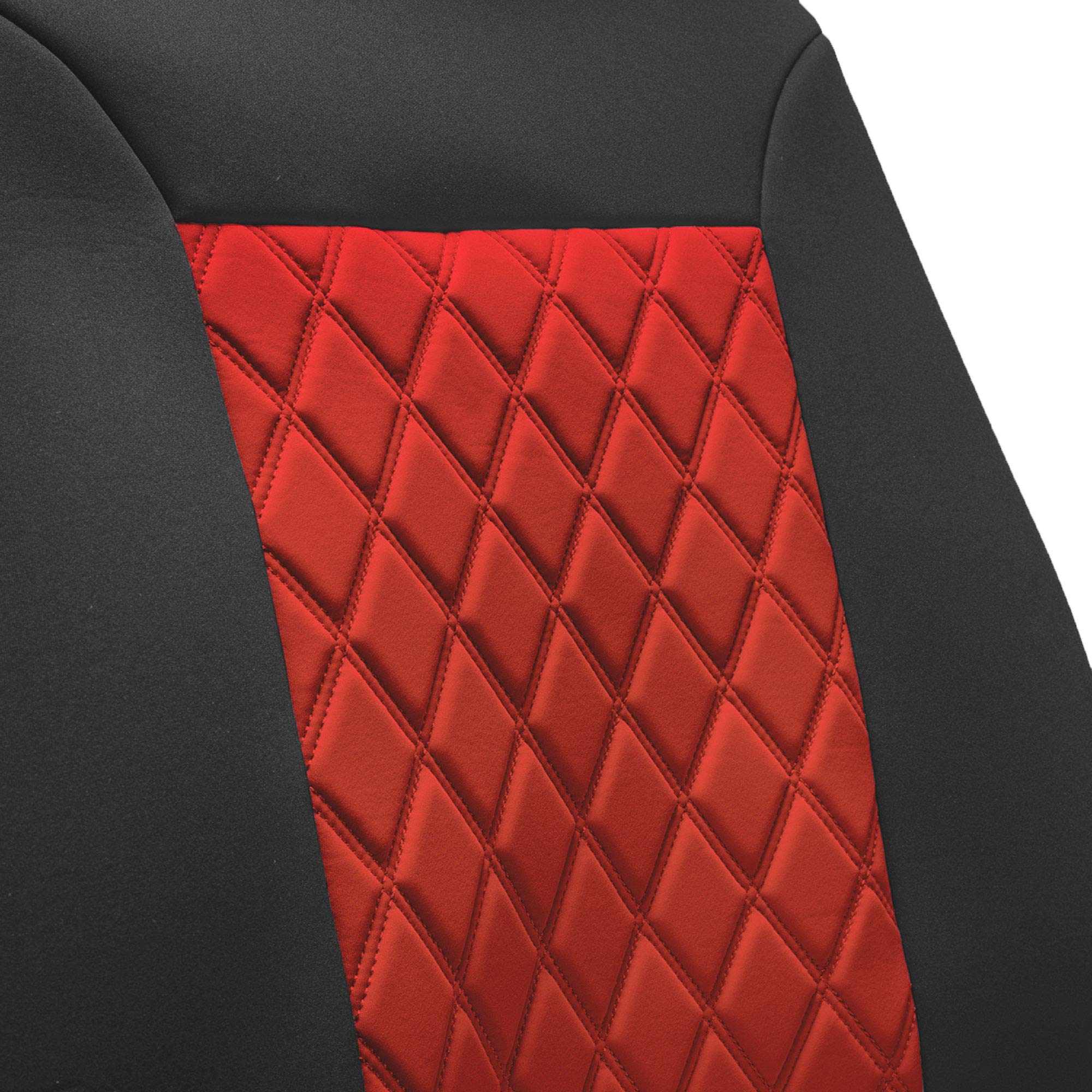 FH Group Neosupreme Waterproof Car Seat Covers - 2 Pack Universal Fit Seat Protectors for Cars, Trucks & SUVs | Red & Black Car Seat Cushions | Perfect for Road Trips, Daily Commute & Pet Protection