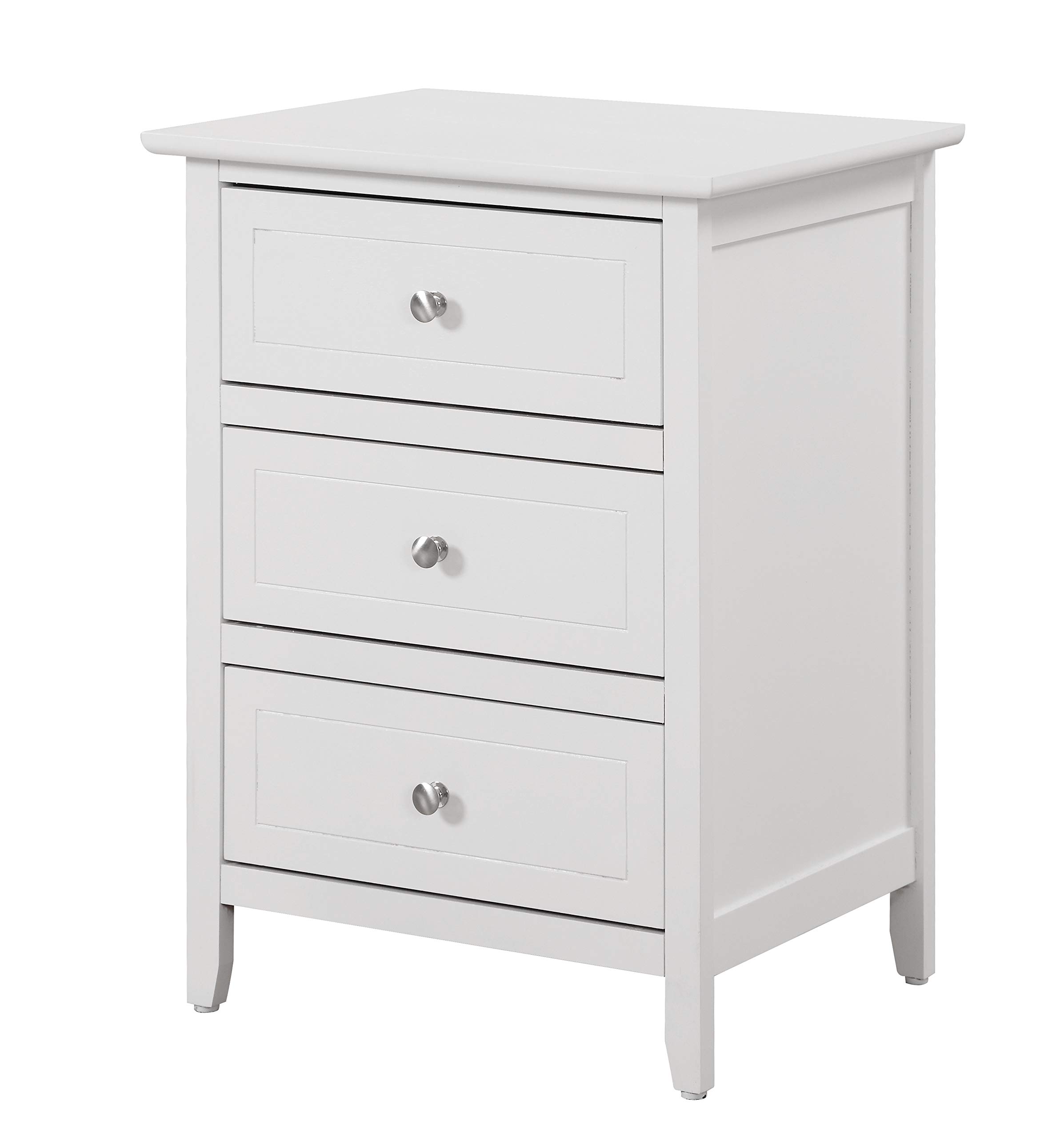 Glory Furniture Daniel Nightstand with Drawer - Modern White Bedside Table for Bedroom, G1317-N-90 - Perfect for Small Spaces & Apartment Living
